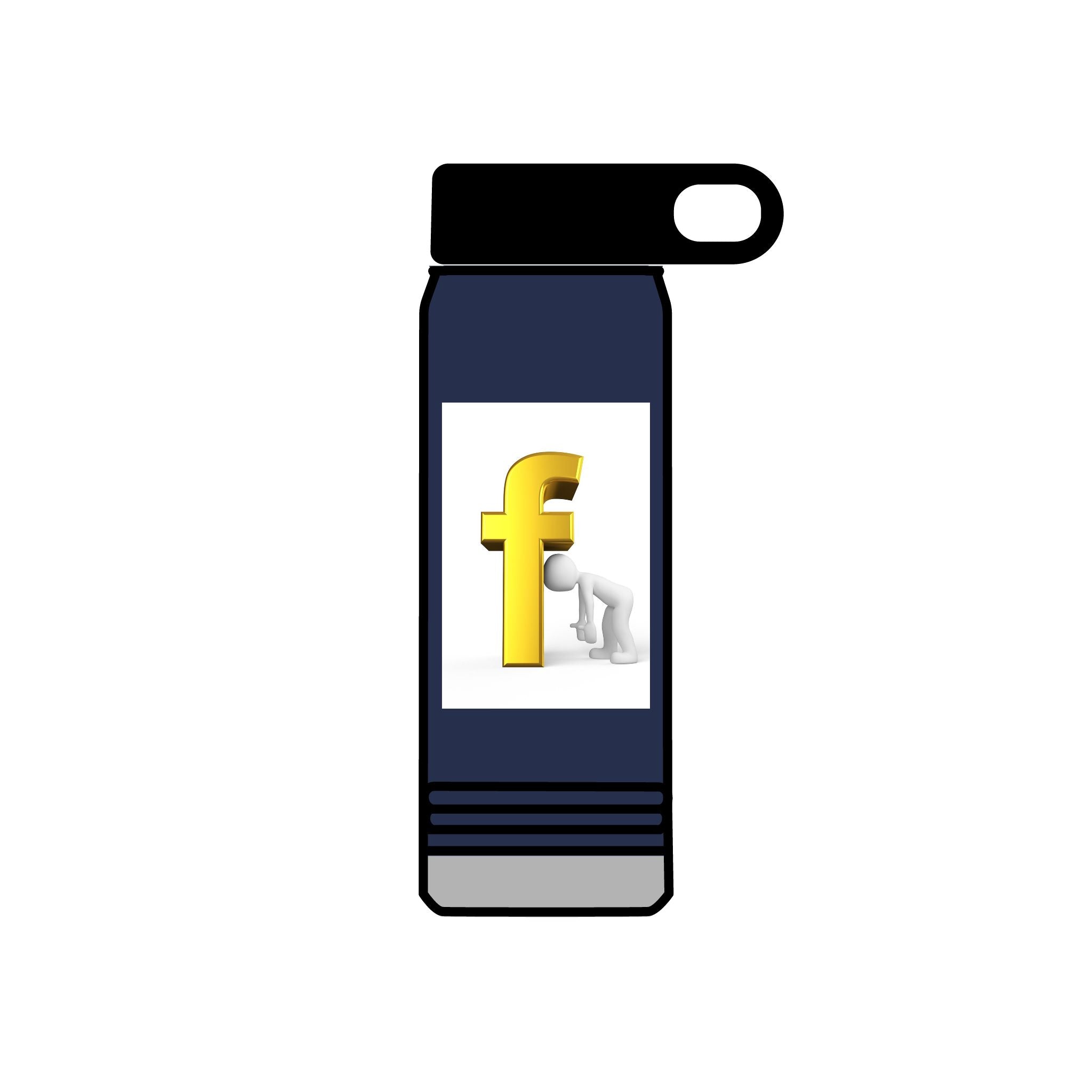3D Yellow Letter F Figurine Water Bottle | 20oz Stainless Steel Bottle