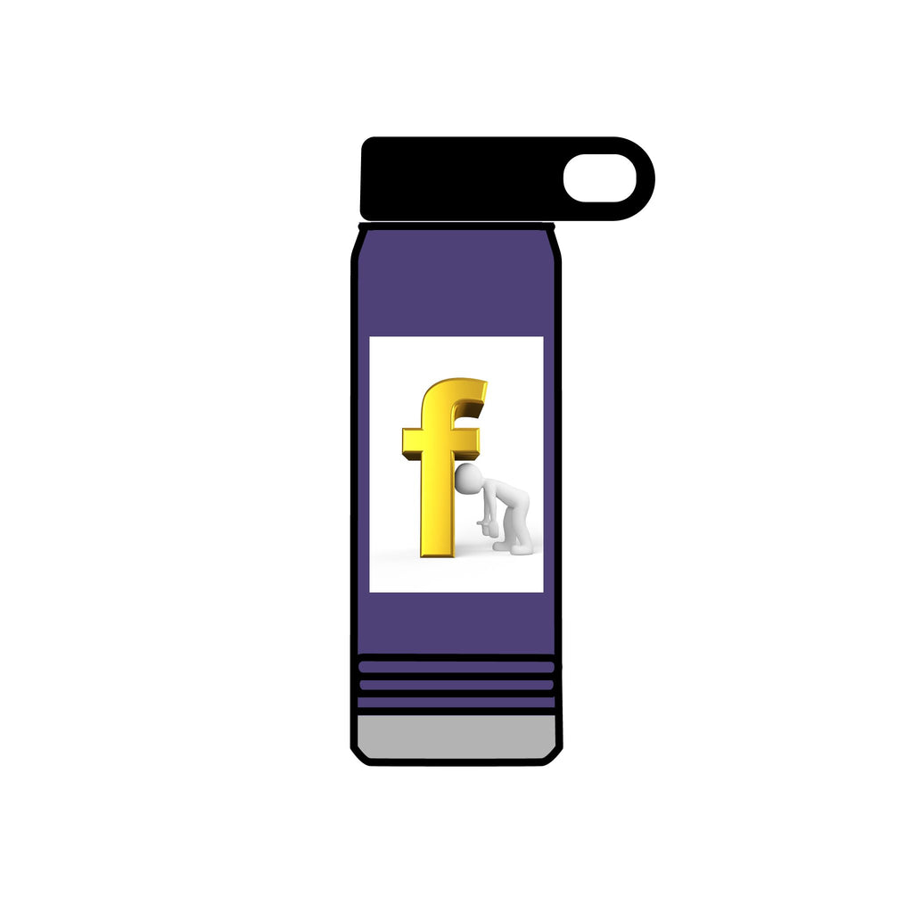 3D Yellow Letter F Figurine Water Bottle | 20oz Stainless Steel Bottle