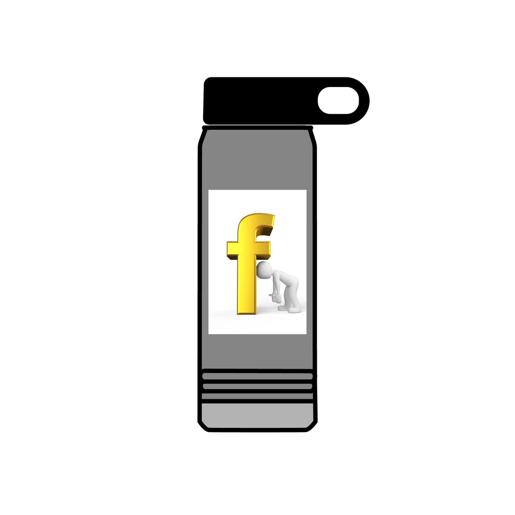 3D Yellow Letter F Figurine Water Bottle | 20oz Stainless Steel Bottle