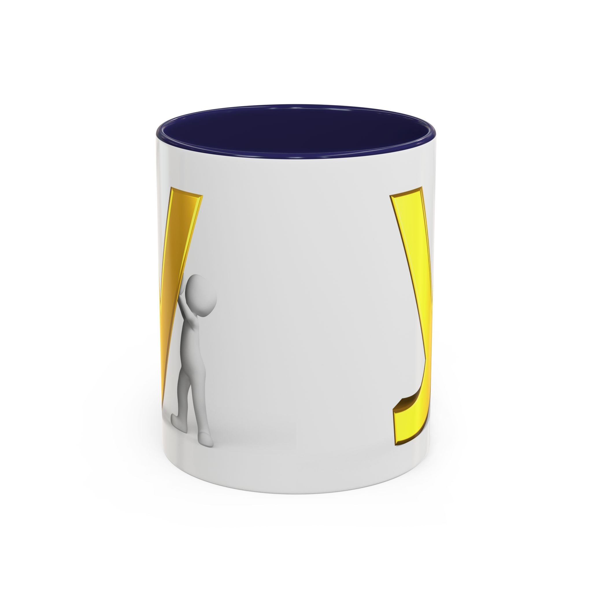 Tasse à café avec lettre Y dorée et motif 3D | Monogramme initial
