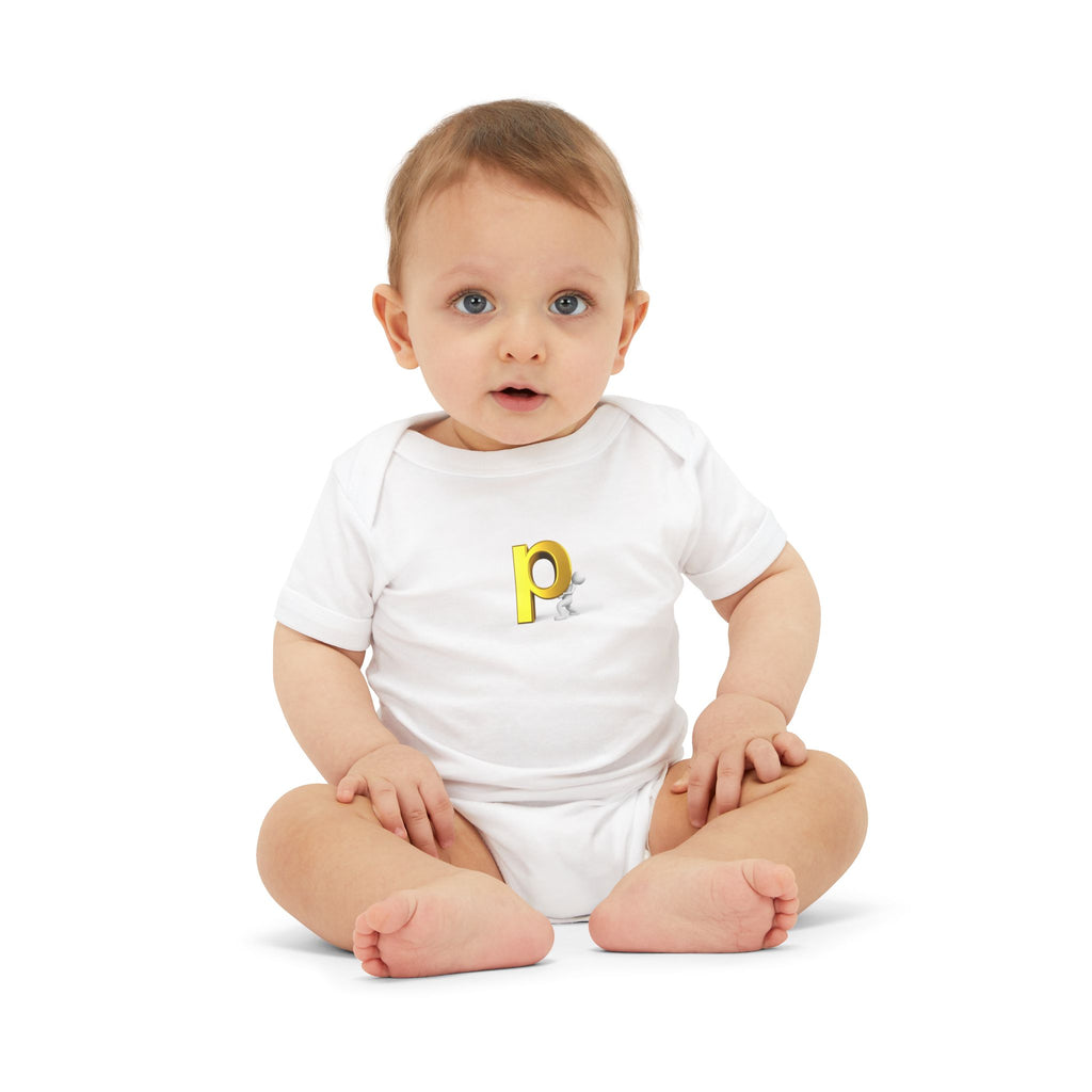 Yellow Letter P  Baby Bodysuit | Infant One Piece