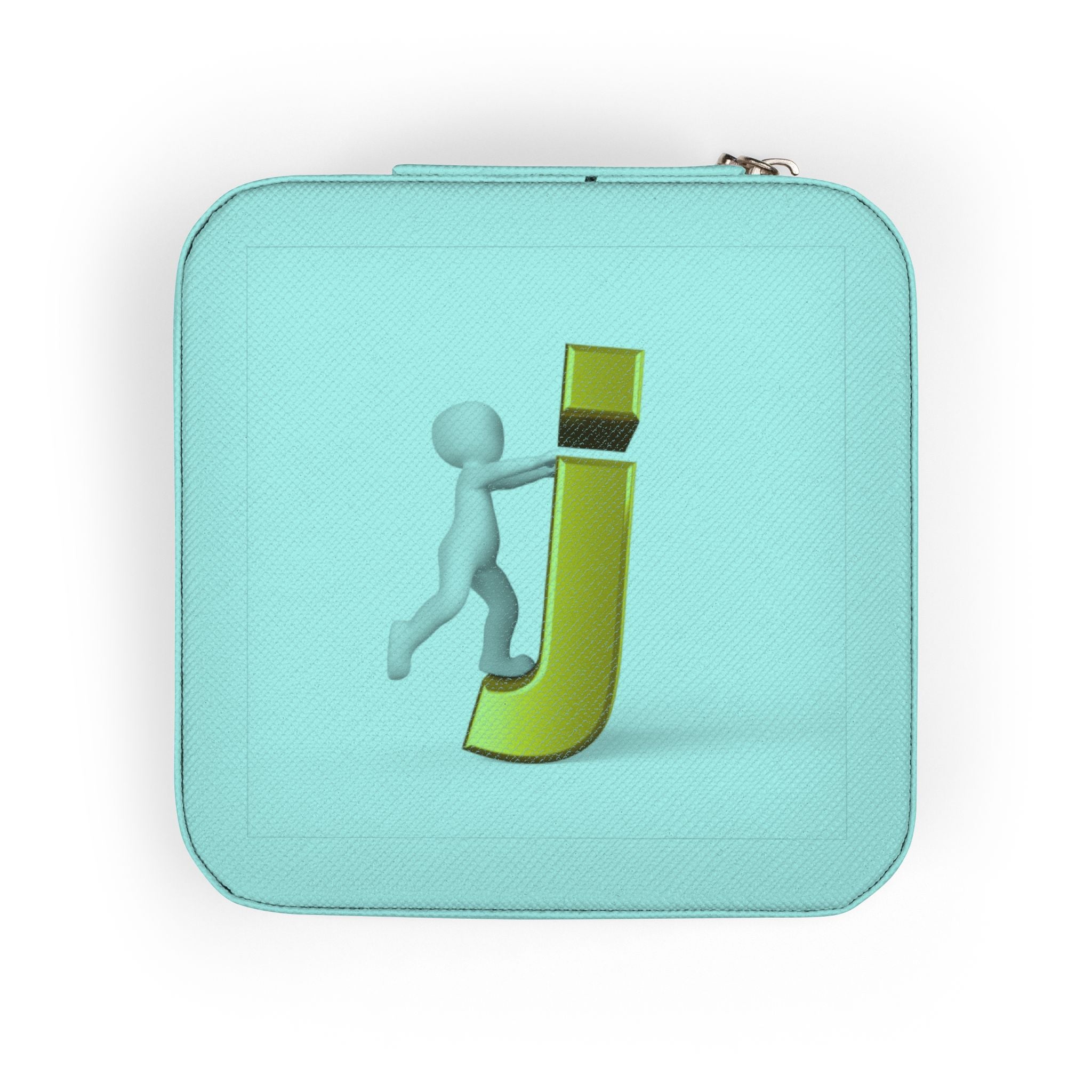 3D Letter J Climber Jewelry Travel Case | Compact Pink Organizer
