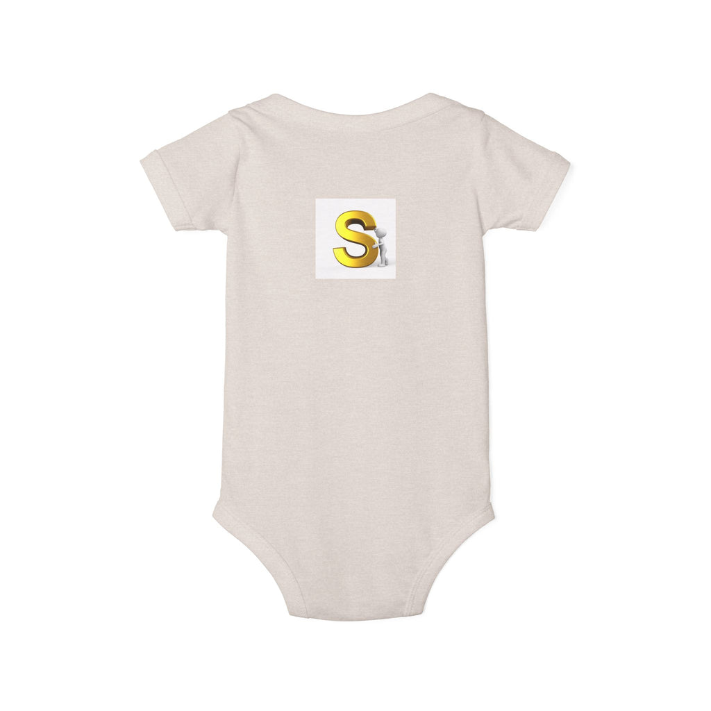 Gold Letter S Monogram Infant One Piece | Baby Bodysuit with Initial
