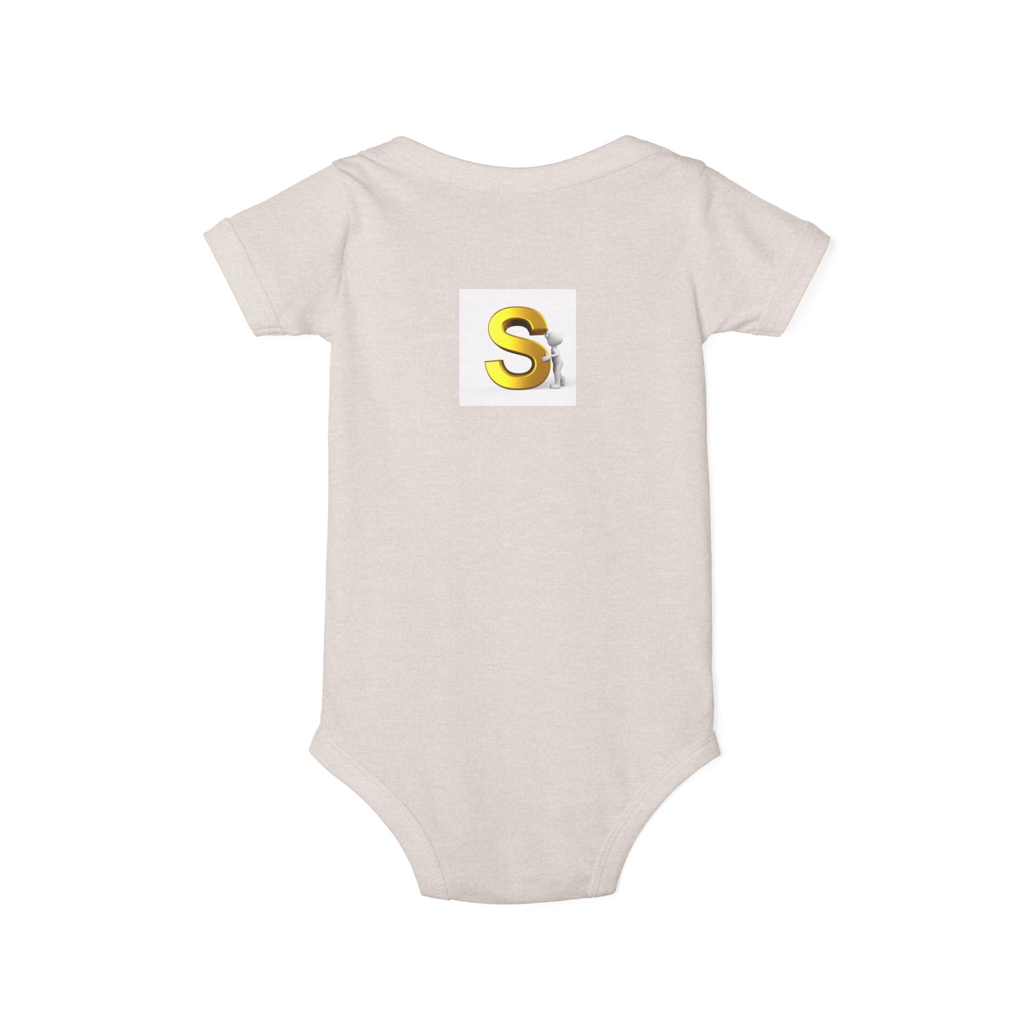 Gold Letter S Monogram Infant One Piece | Baby Bodysuit with Initial