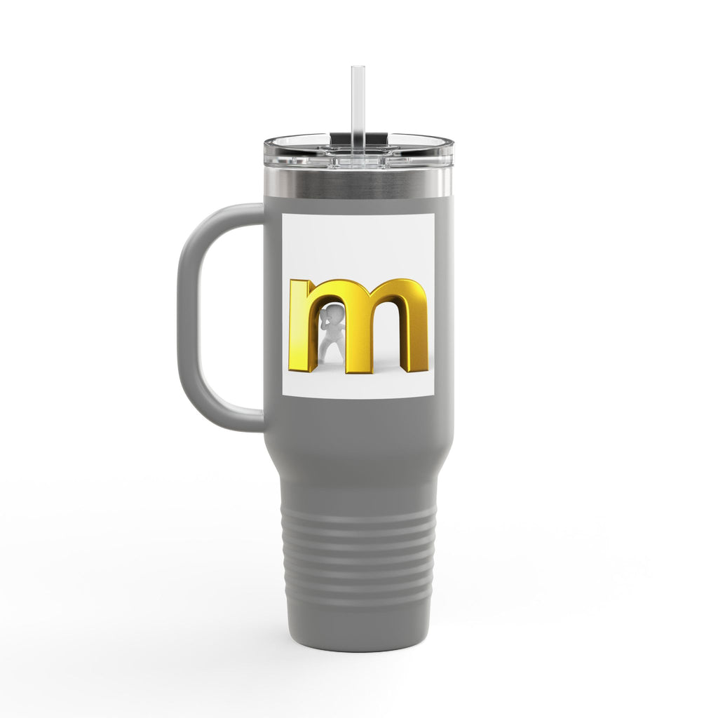 Gold 3D Letter M travel mug | Insulated 40oz Tumbler