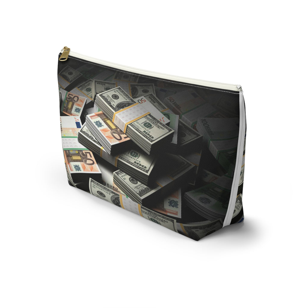 Stacks of Money Accessory Pouch | Cash Print T-Bottom Pouch