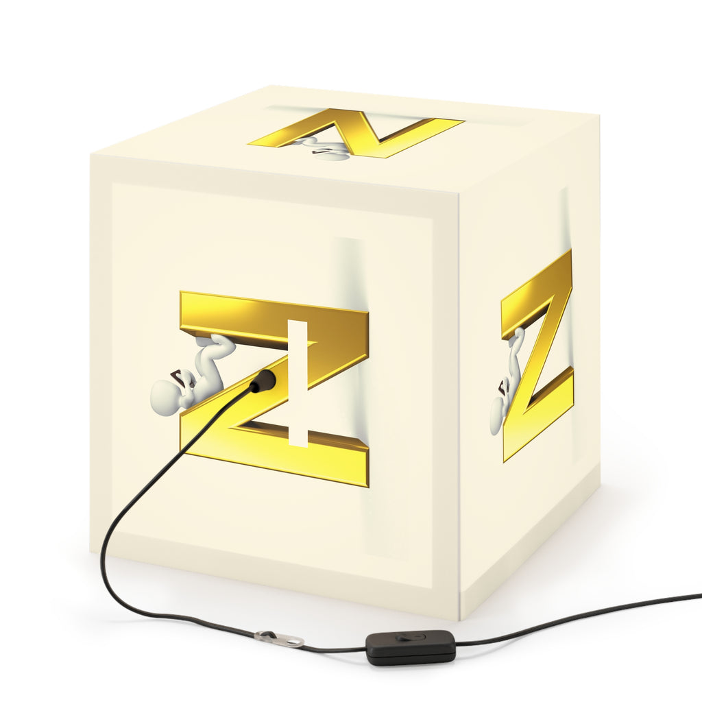 Gold Letter N Cube Lamp | Initial Monogram Light Cube