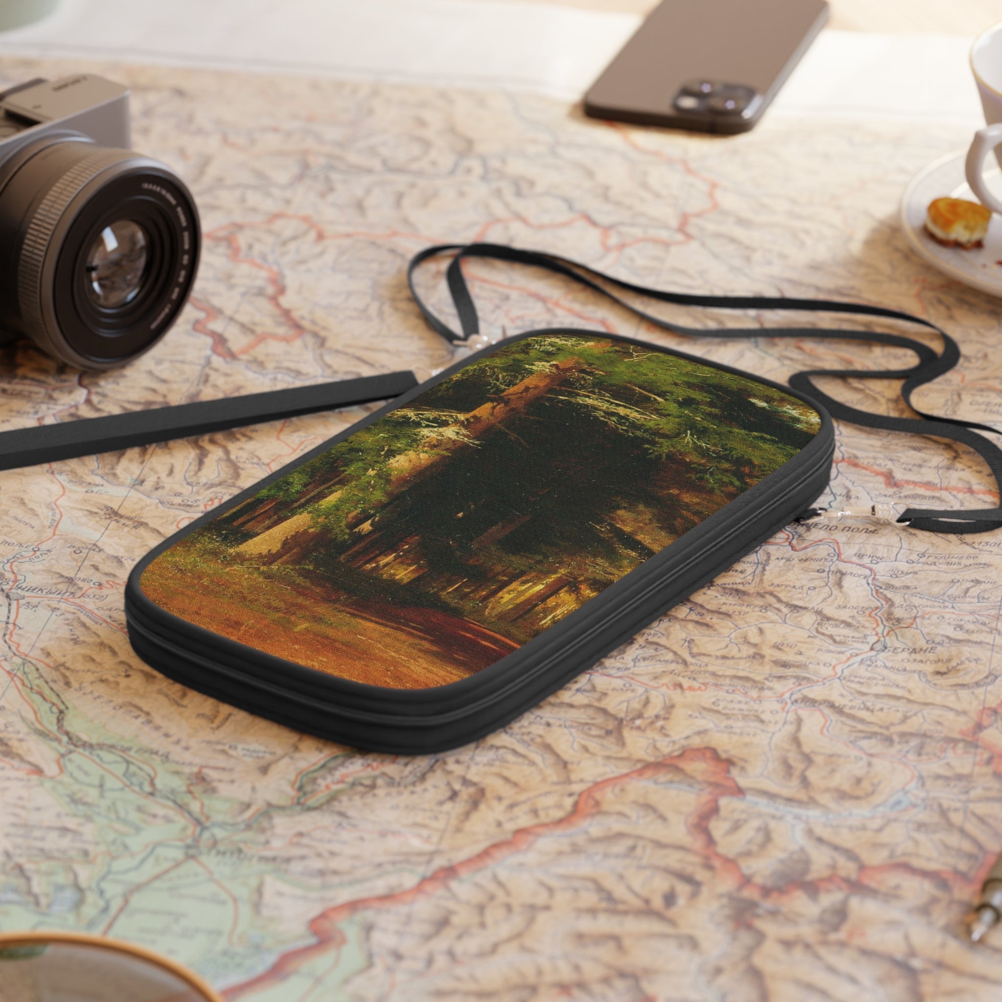 Forest Path Painting Passport Wallet | Woodland Landscape Travel Accessory