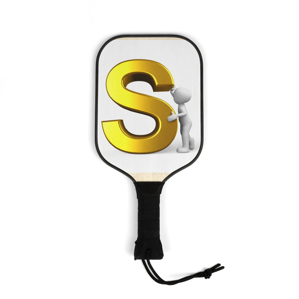 Gold Letter S Pickleball Paddle