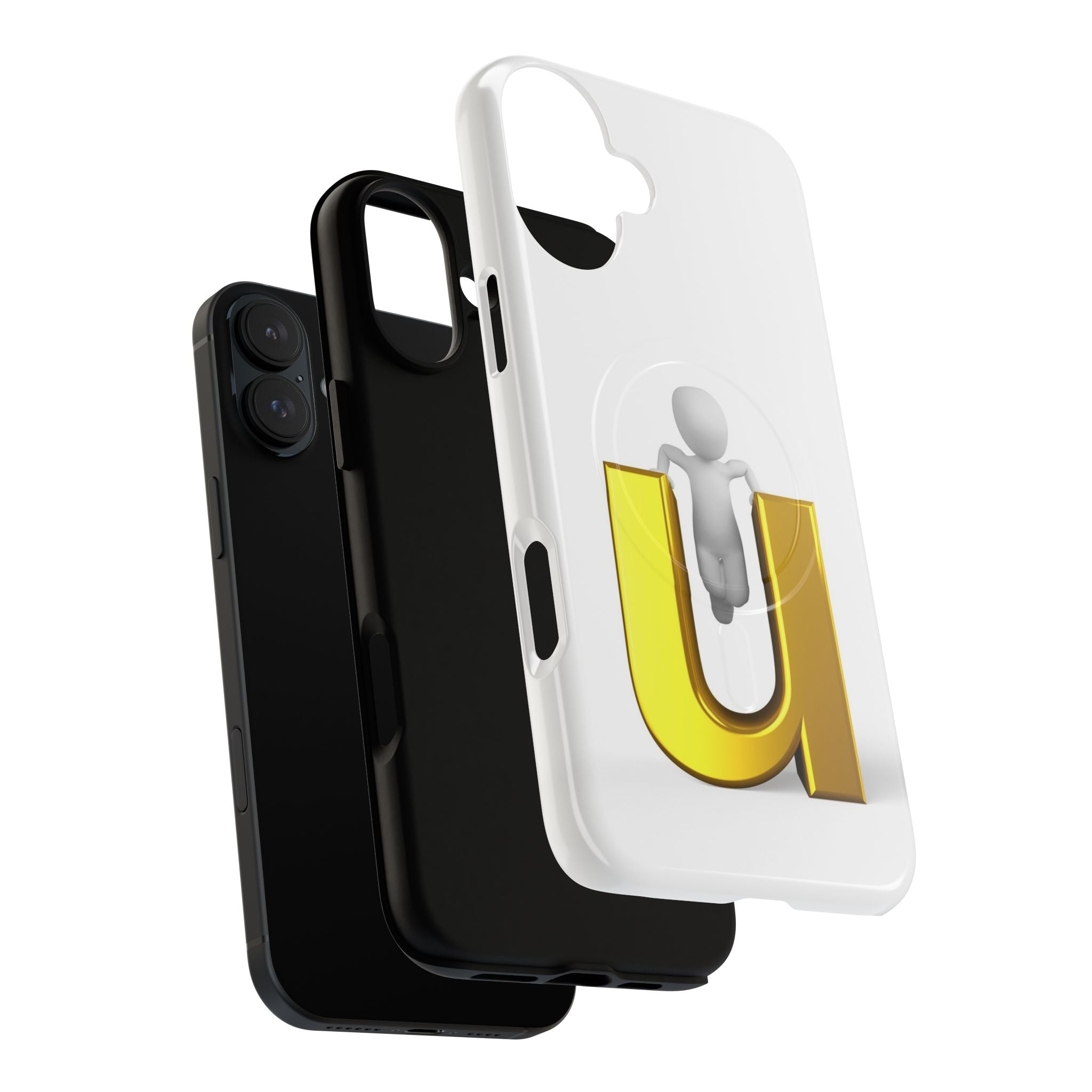 3D Person with Gold Letter U phone case | Tough Magnetic Case