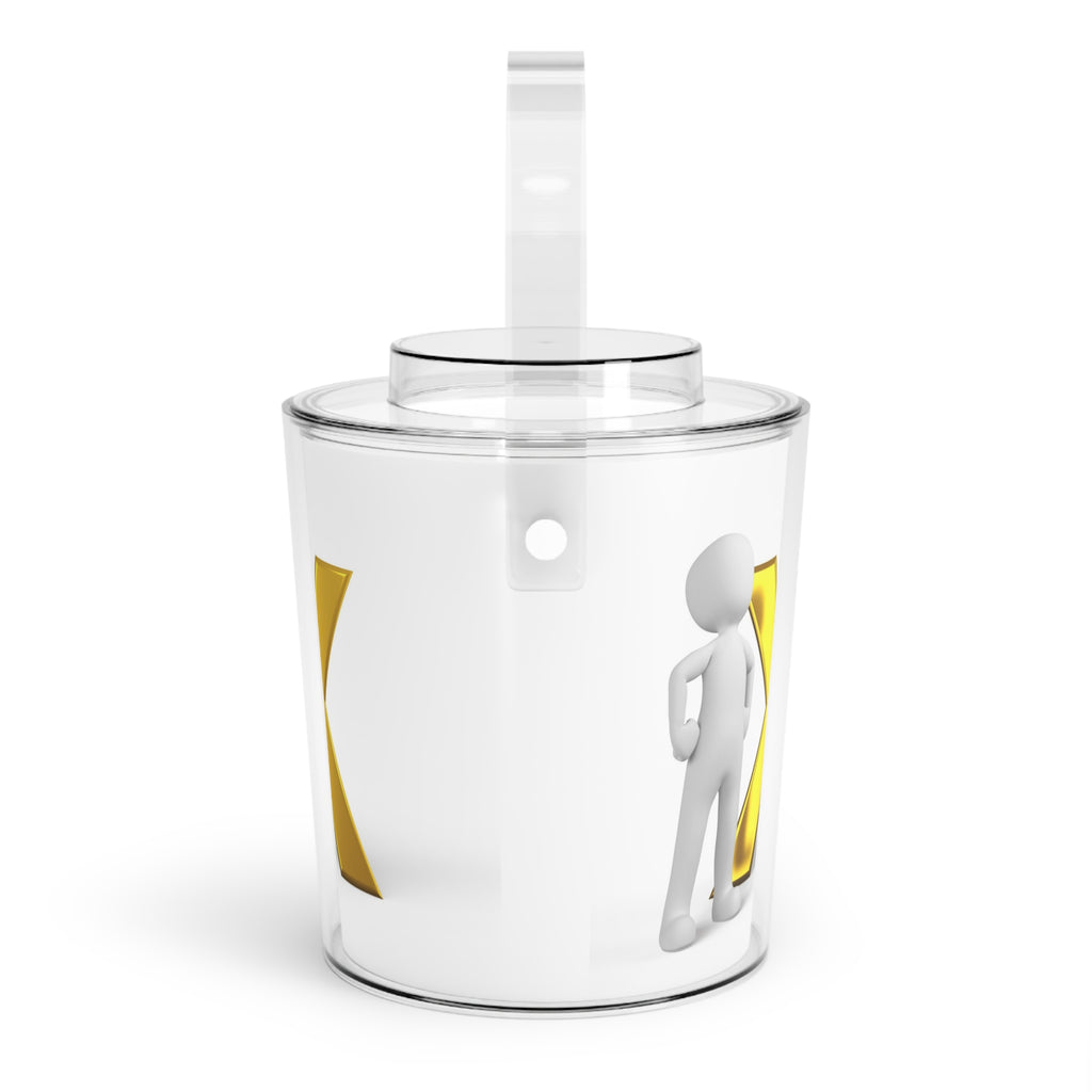 Gold X Monogram Ice Bucket