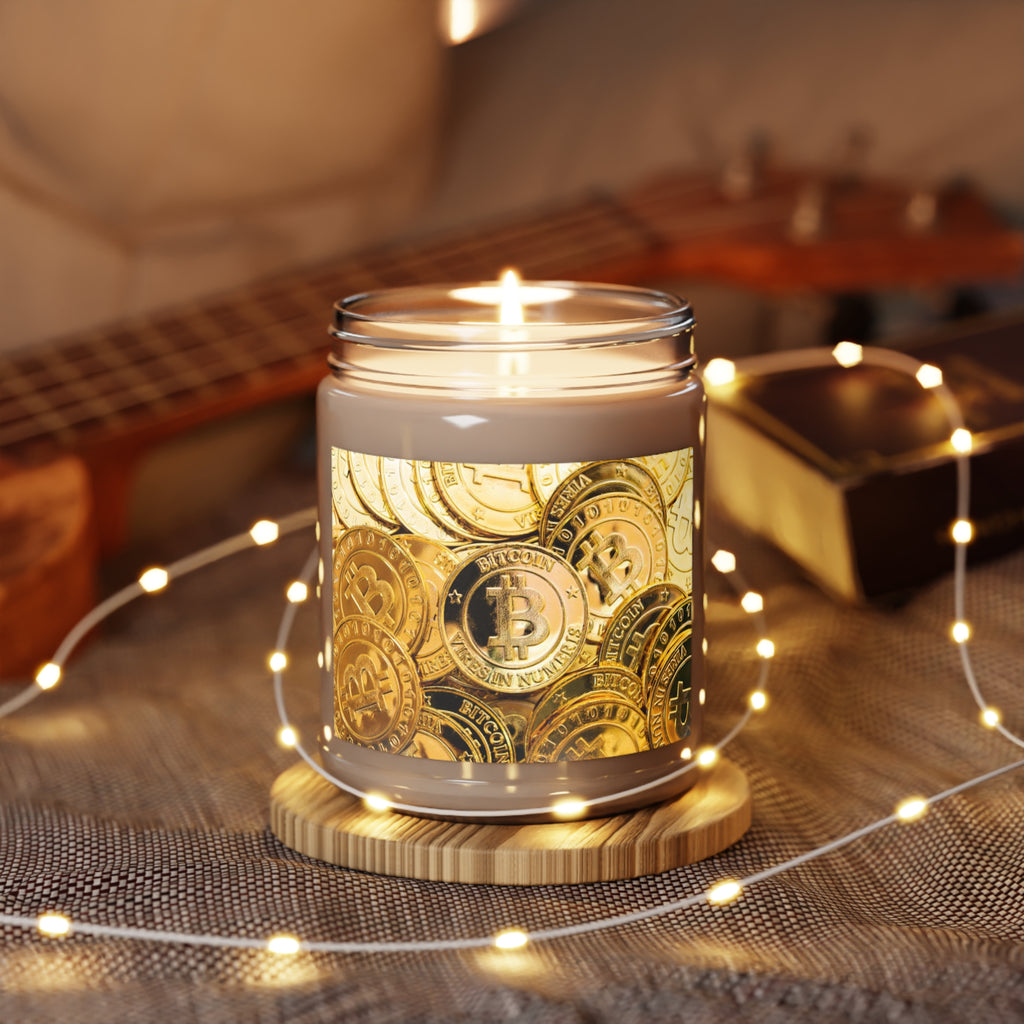 Bitcoin Coin Pattern Candle jar | Soy Candle