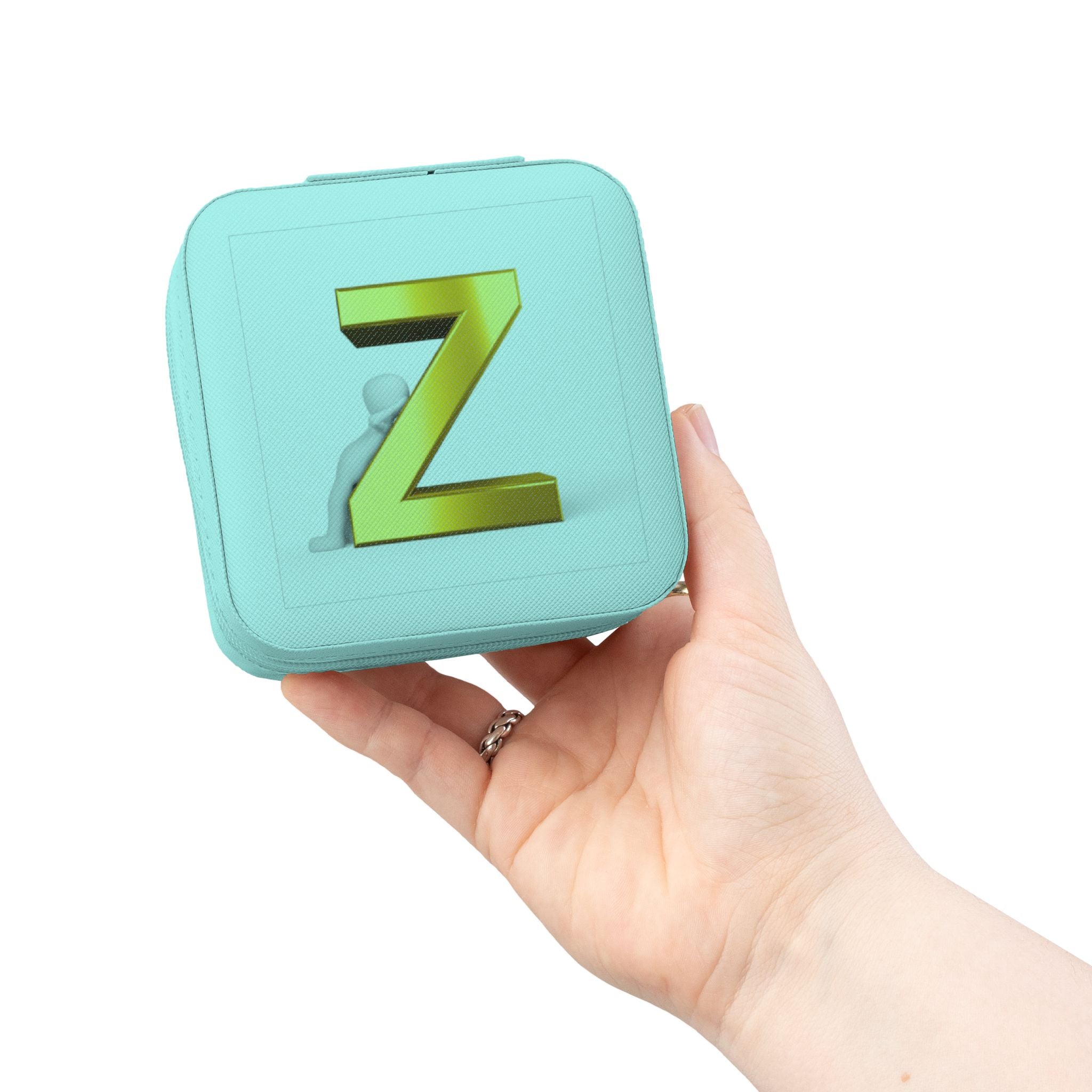Étui de Voyage à Bijoux Monogramme Z Doré | Organisateur de Bijoux de Voyage Compact