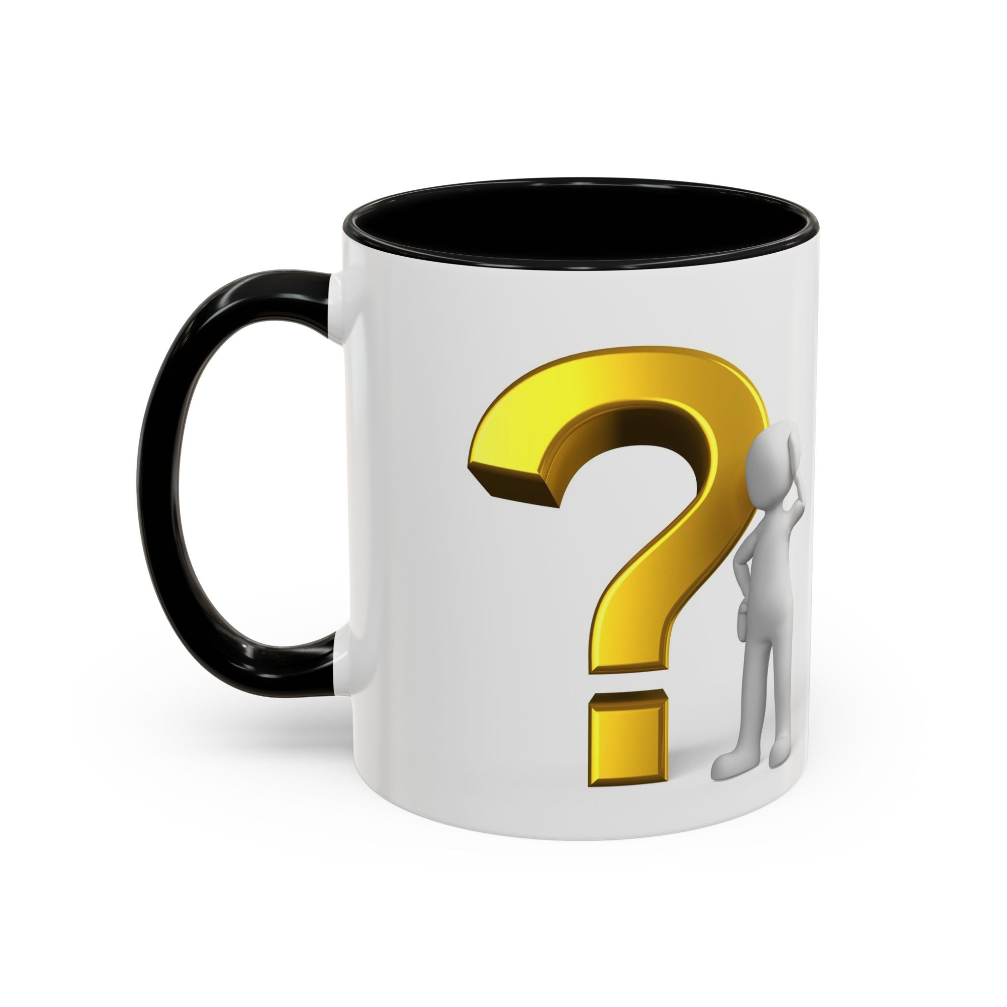 Fragezeichen-Figur-Tasse | Akzent-Kaffeetasse