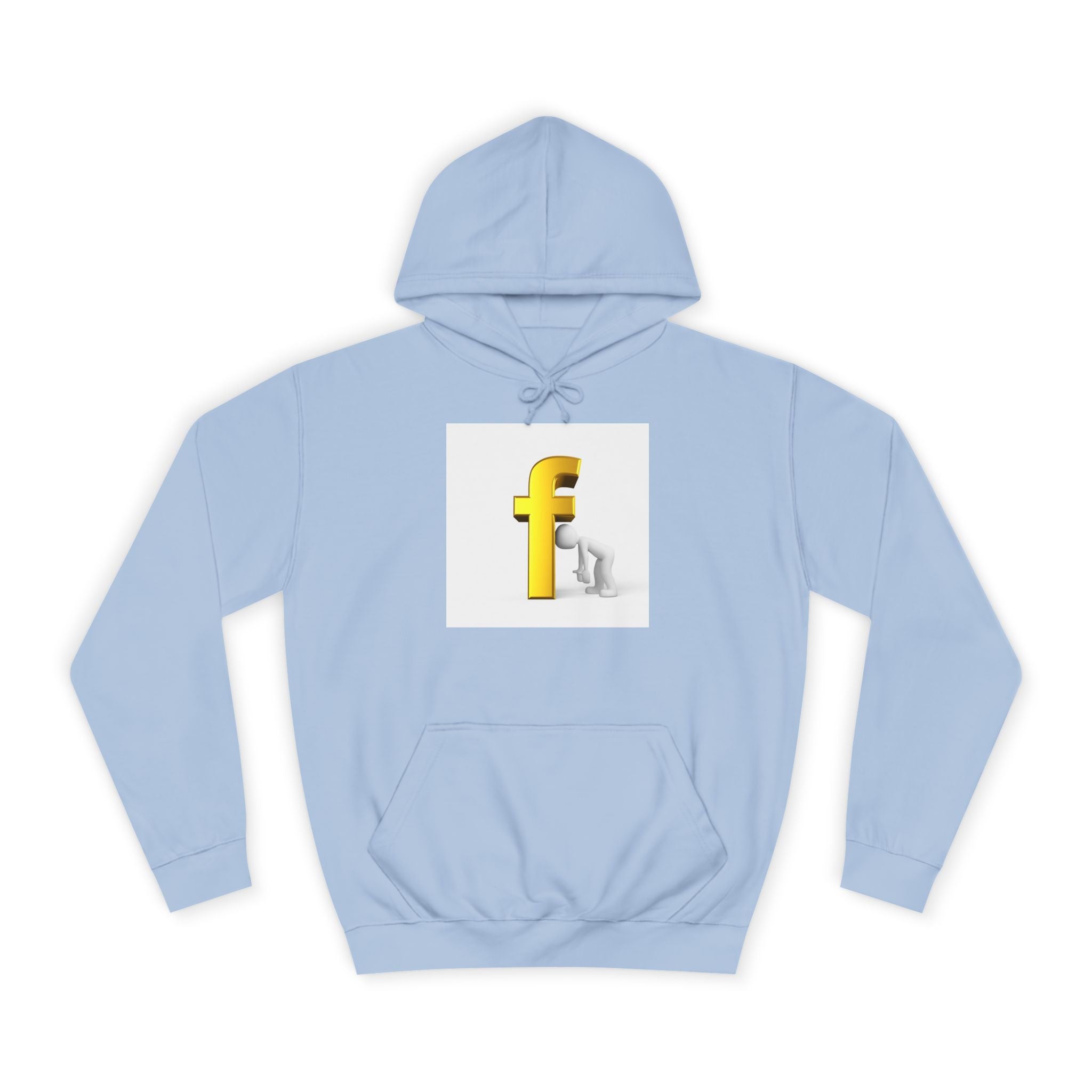 Yellow 3D Letter F Kneeling Figure Hoodie | Typography Graphic