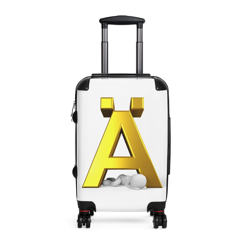 Gold Letter Ä Monogram Suitcase | Personalized Initial Luggage