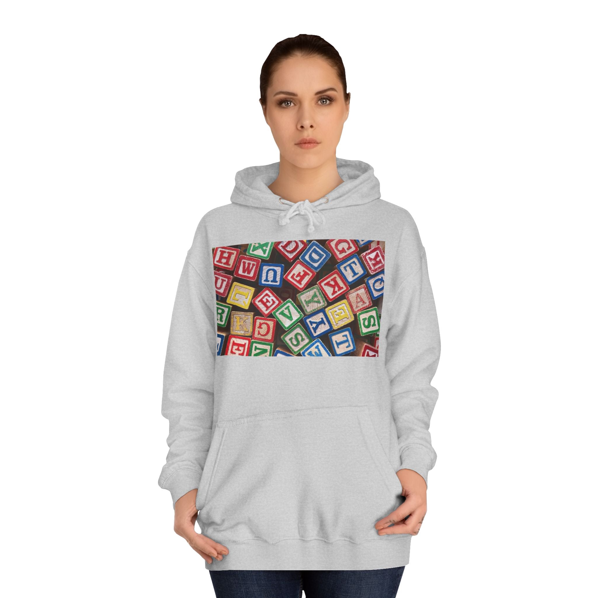 Colorful Alphabet Blocks Hoodie | Kids Letter Blocks Design
