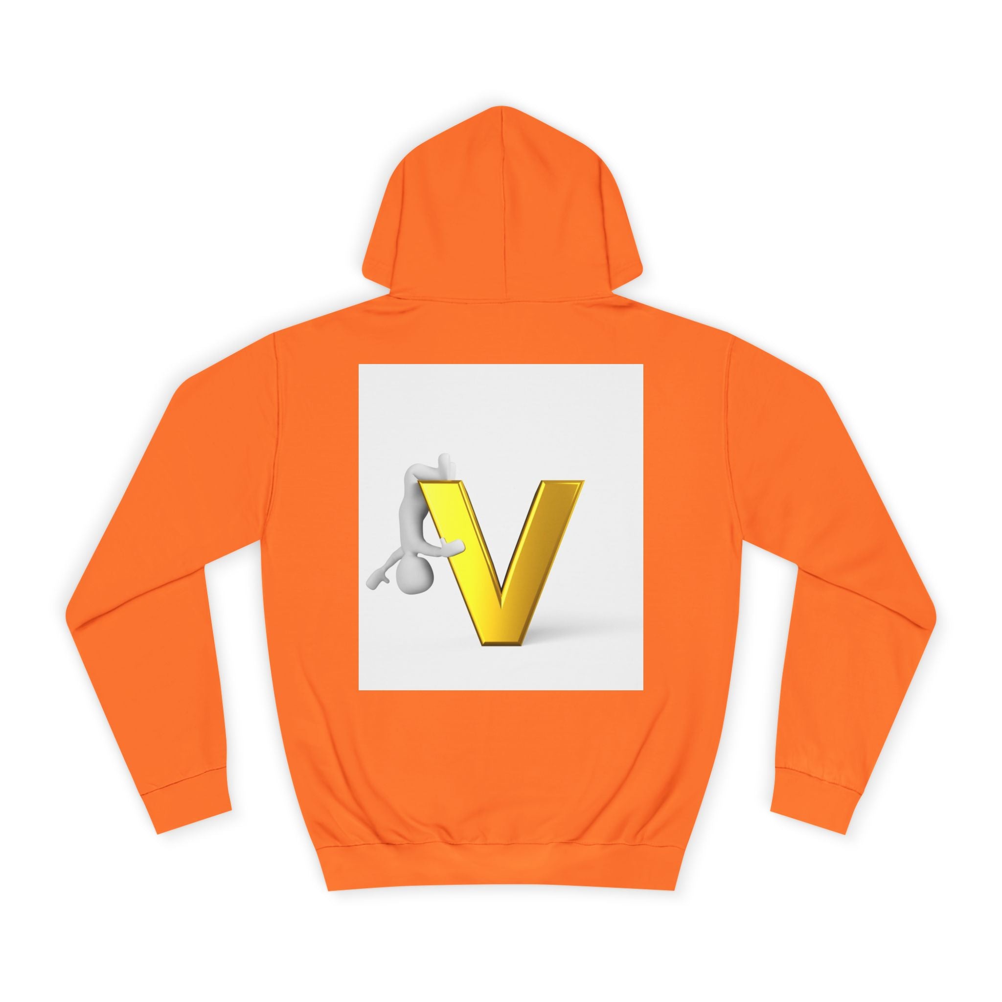 3D Gold Letter V Hoodie | Letter V Initial Sweatshirt
