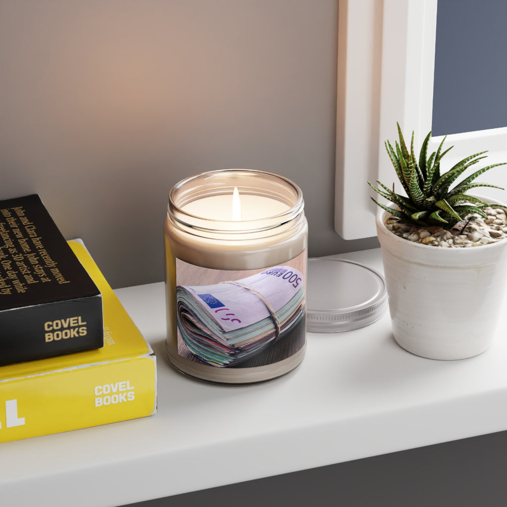 Stack of Euro Banknotes Candle | Soy Candle Jar