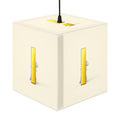 Tiny Figure Peeking Through Gold Letter i Light Cube Lamp | Modern Minimalist Night Light