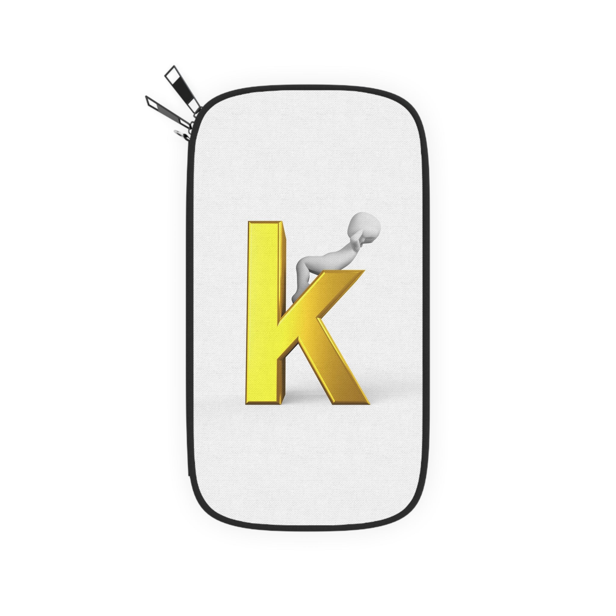 Gold Letter K Monogram Passport Wallet | Initial K Travel Accessory