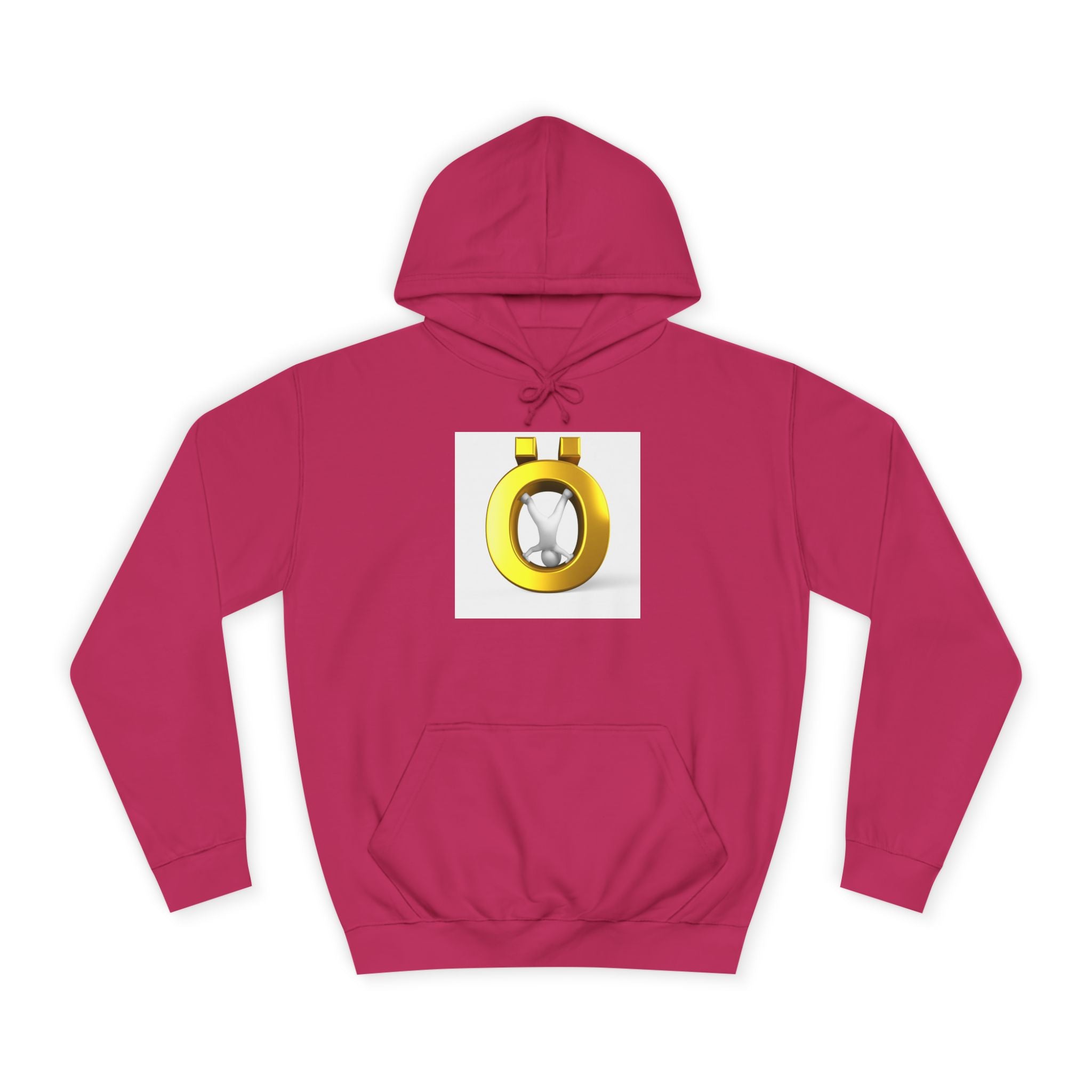 Gold Letter Ö Hoodie | Minimal Jewelry Logo, White Pullover