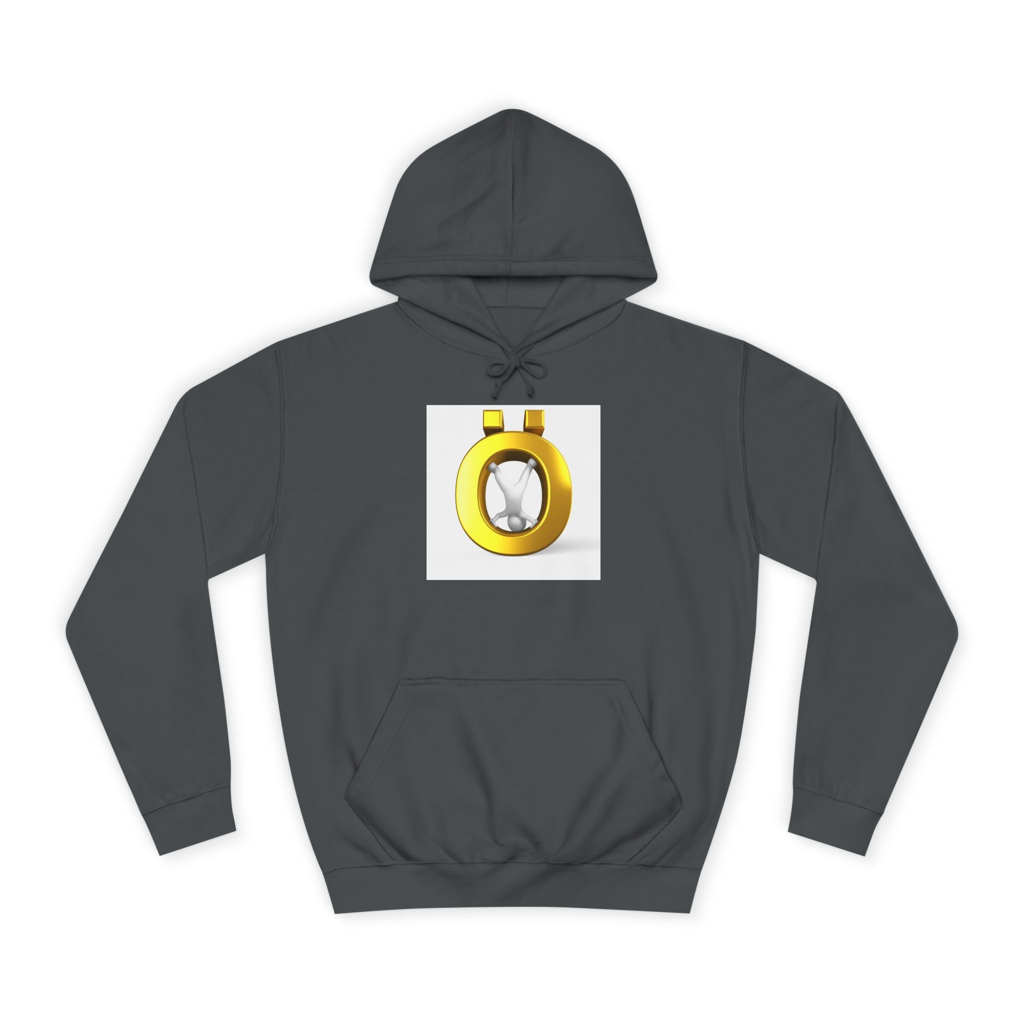 Gold Letter Ö Hoodie | Minimal Jewelry Logo, White Pullover