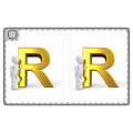 Gold Letter R with 3D Figure Tablet Folio Case | Initial R Cover