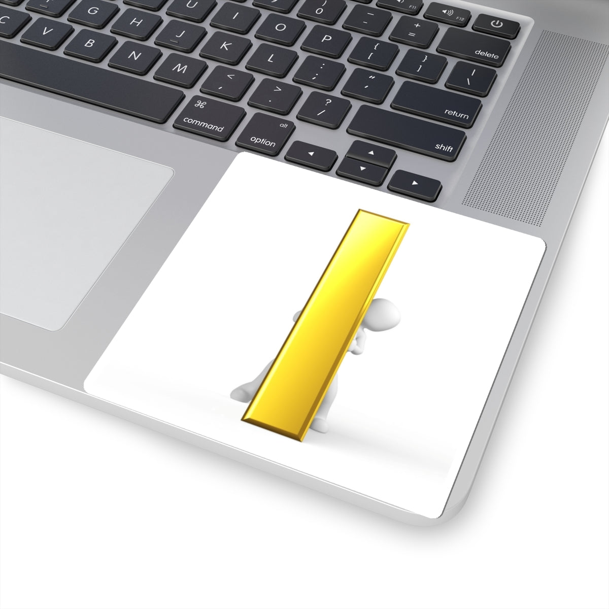 3D Gold Letter i Sticker | Kiss-Cut Sticker