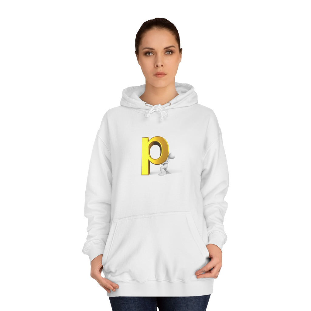 3D Letter P Character Hoodie | Initial P Monogram Pullover