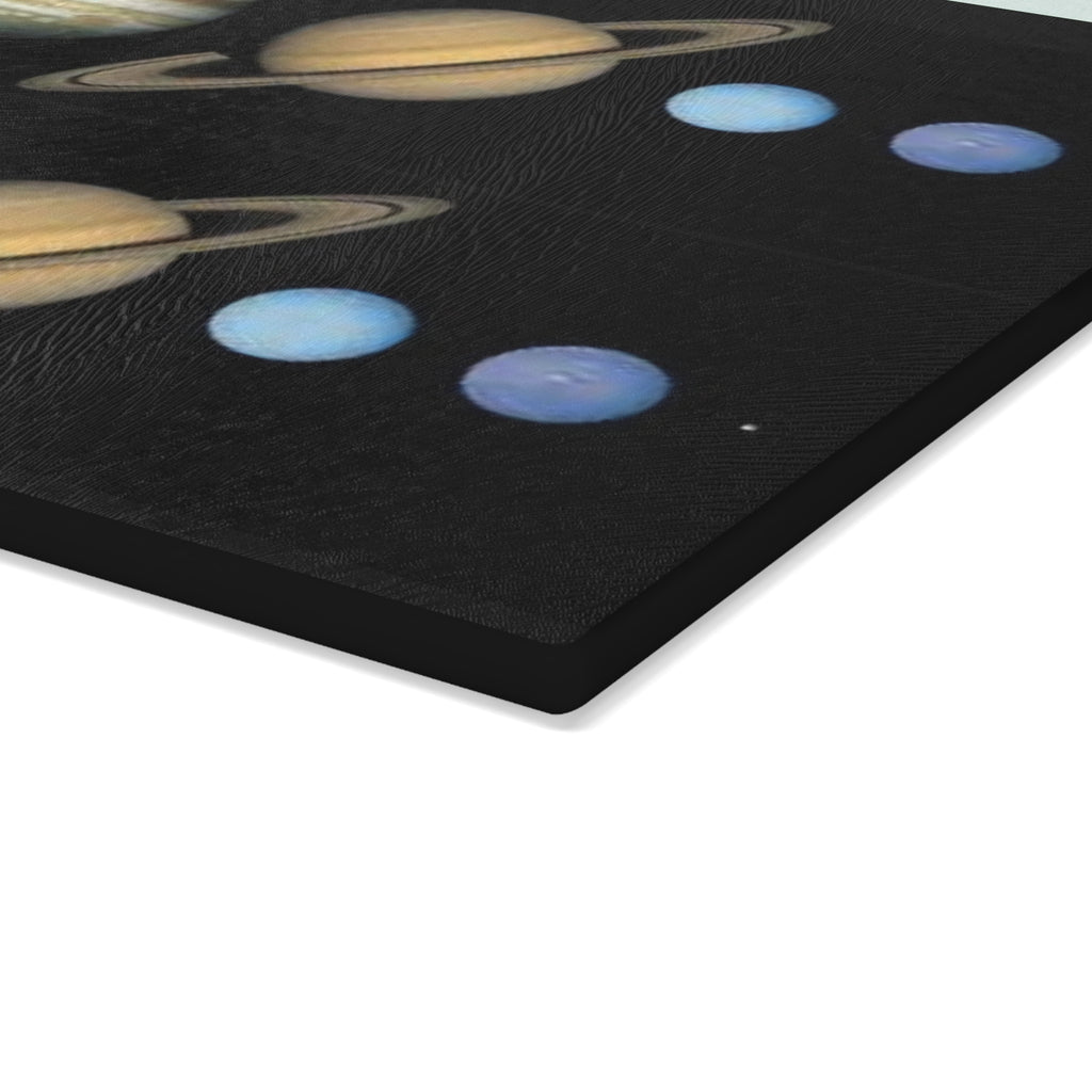 Solar System Planets Glass Cutting Board | Planetary Kitchen Decor