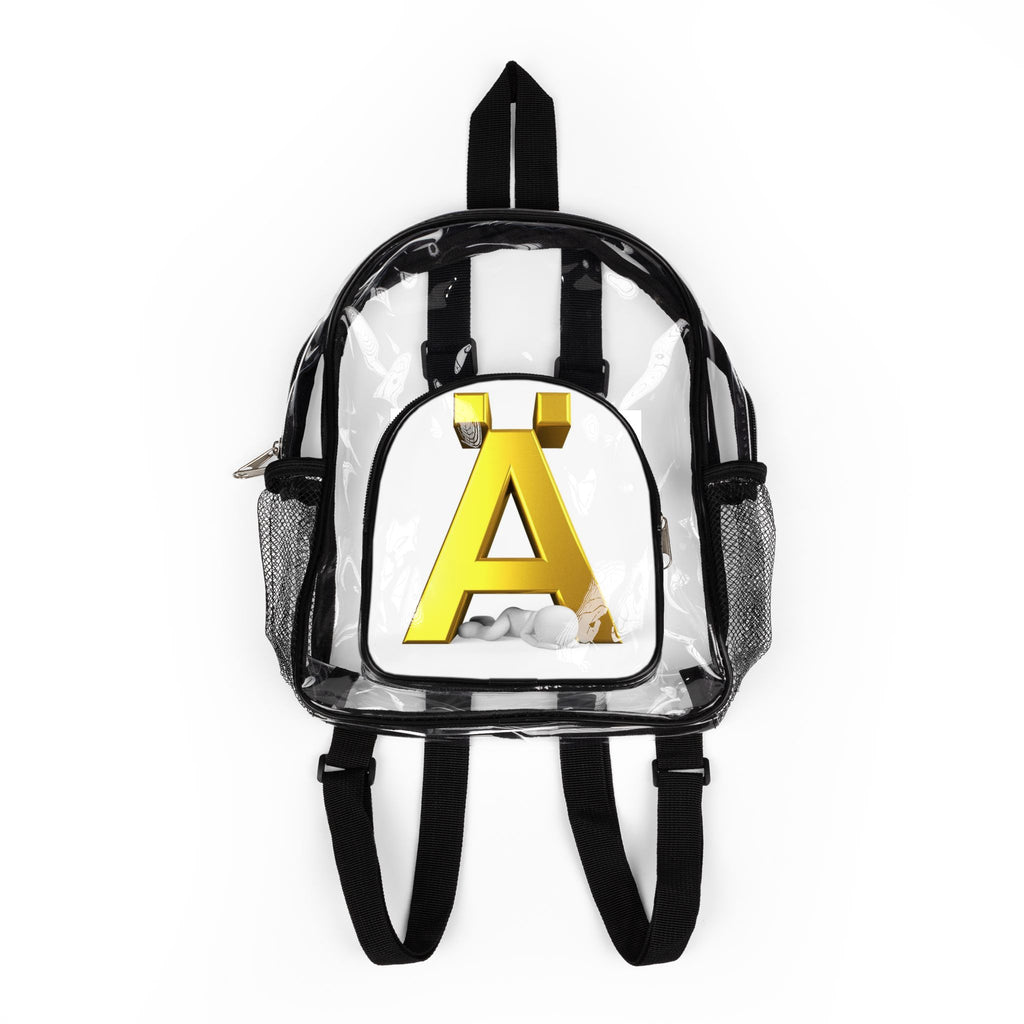 Gold Letter Ä Clear Stadium Backpack | Clear School Stadium Bag