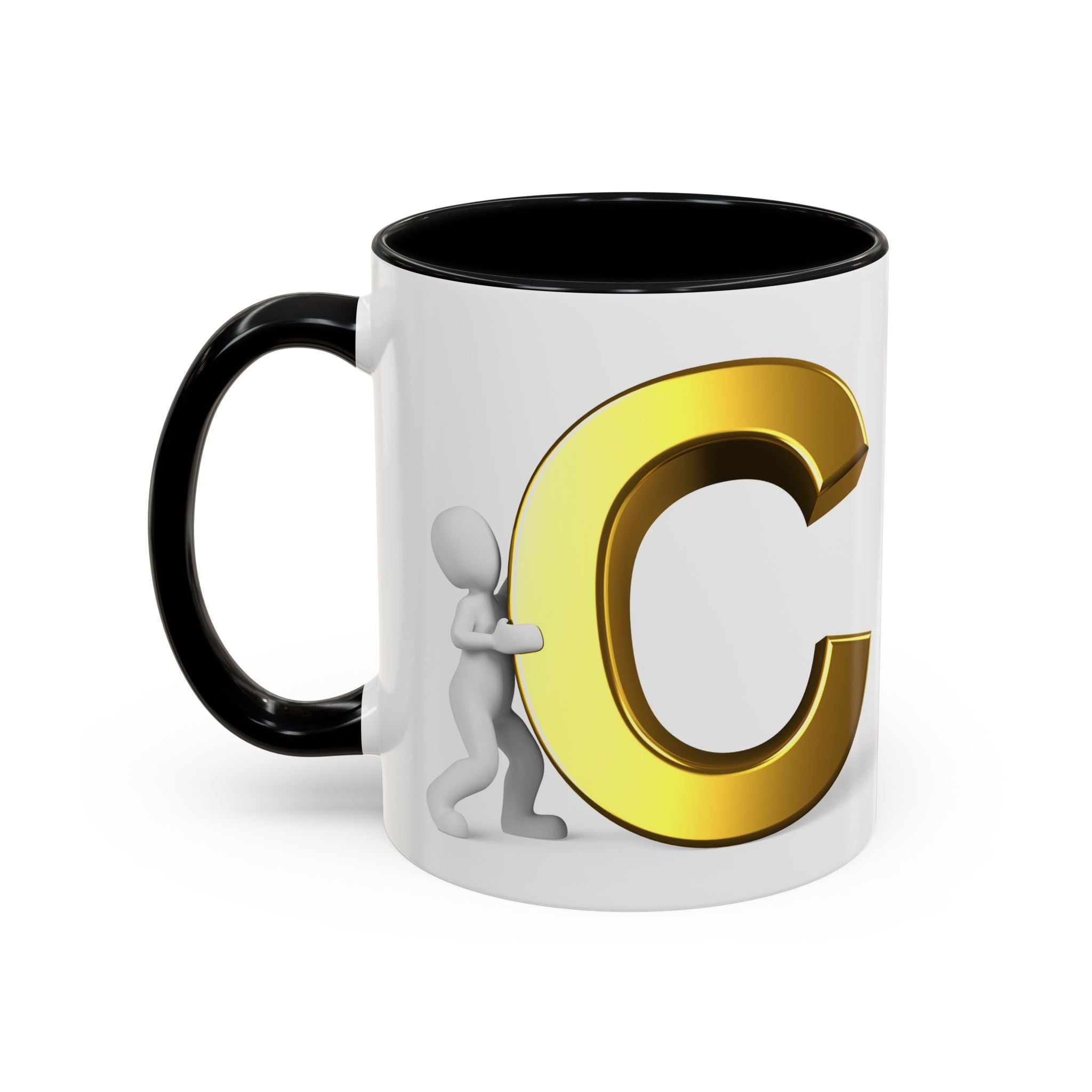 Tasse mit goldenem Buchstaben C | Akzent-Kaffeetasse, Initialbuchstabe C