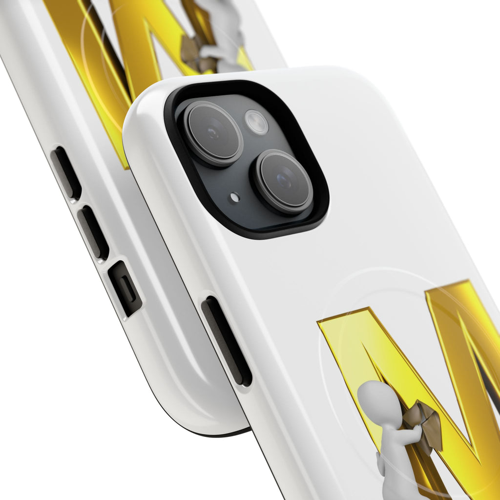 Gold Letter M with Worker Phone Case | Magnetic Tough Case