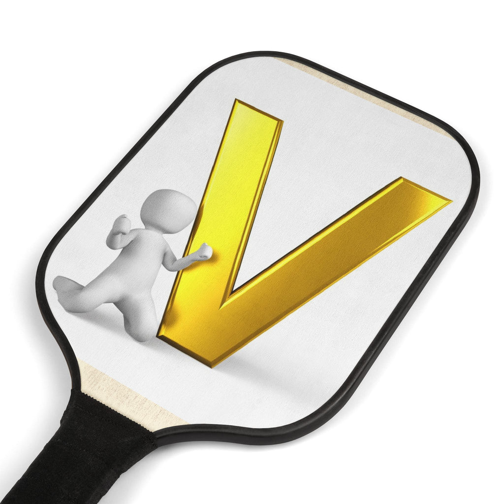 Gold Letter V Pickleball Paddle