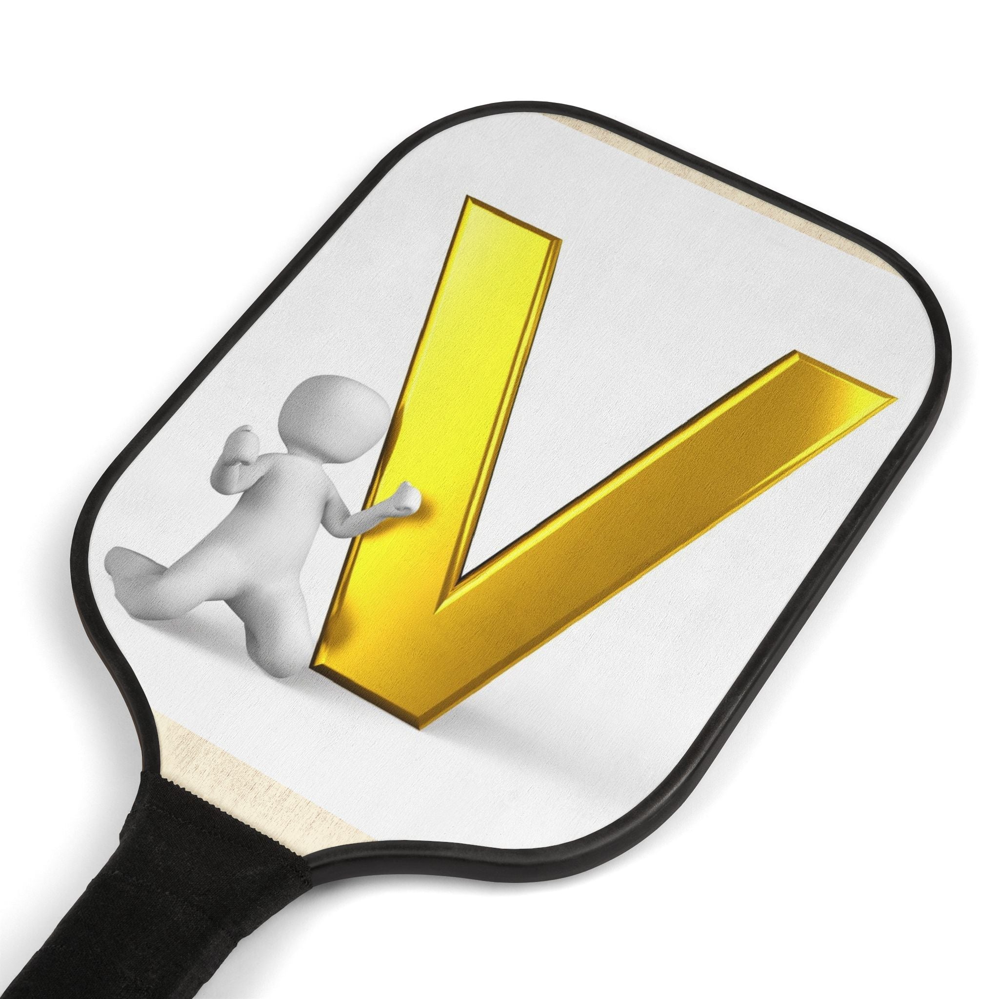 Gold Letter V Pickleball Paddle