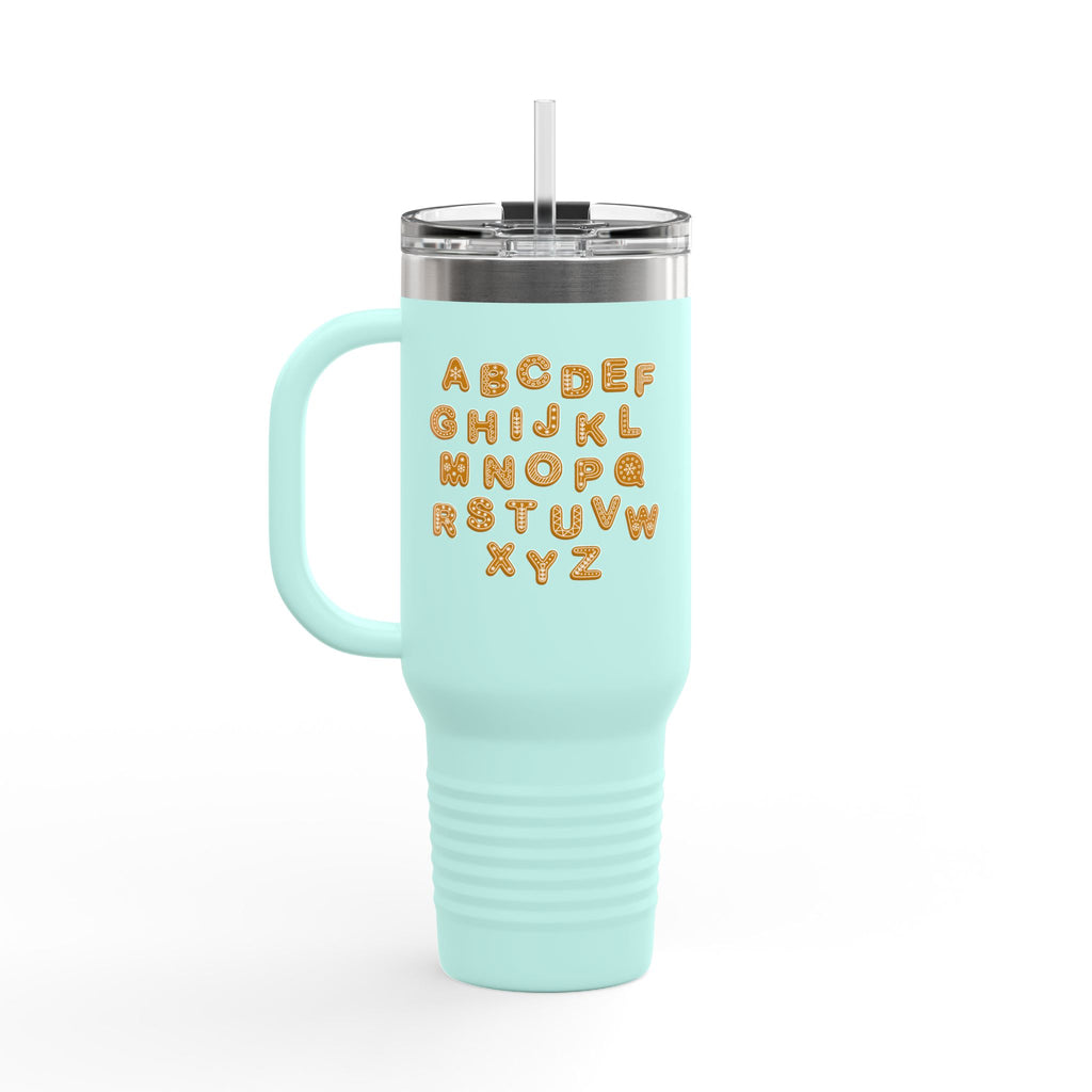 Alphabet Cookie Letters Travel Mug | 40oz Insulated Tumbler