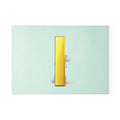 Yellow Letter I Illustration Glass Cutting Board | Minimal Alphabet Kitchen Decor