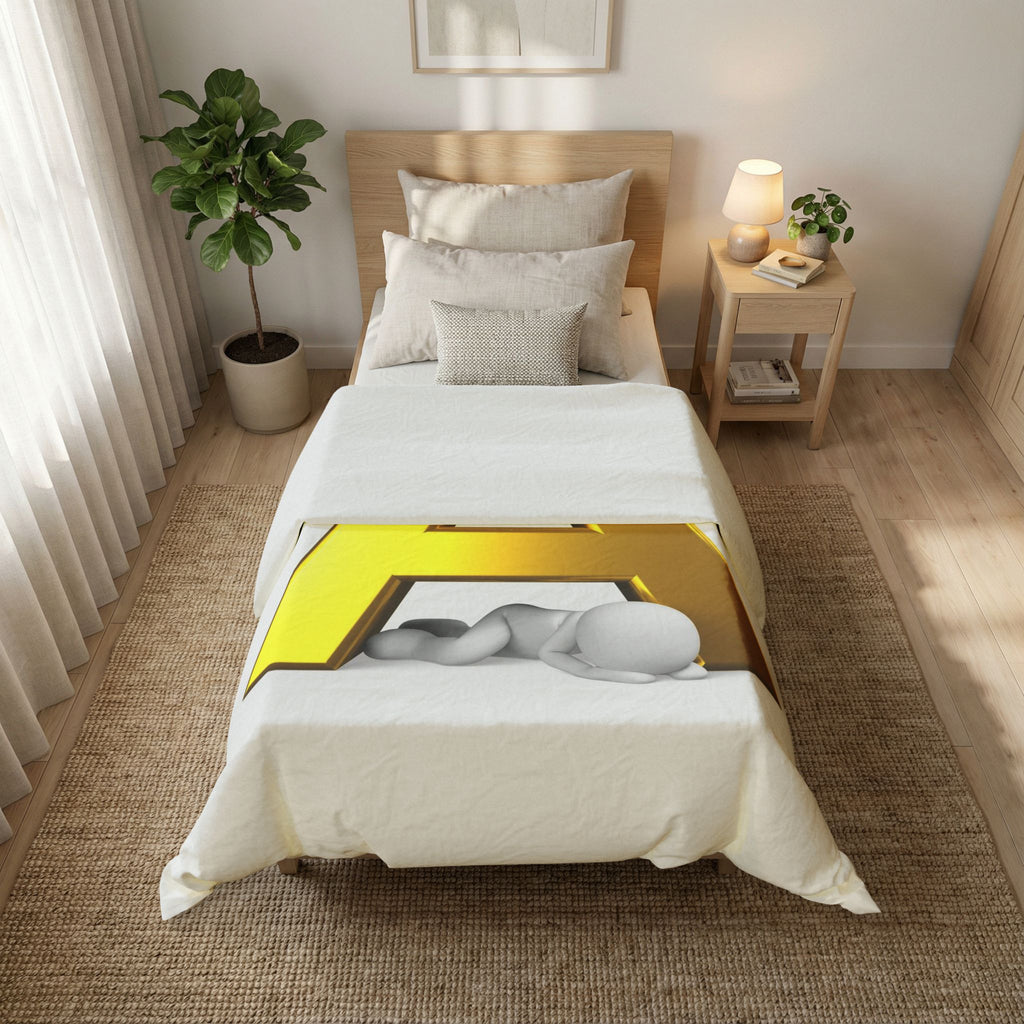 Gold Letter Ä monogram Duvet Cover | Initial typography bedding