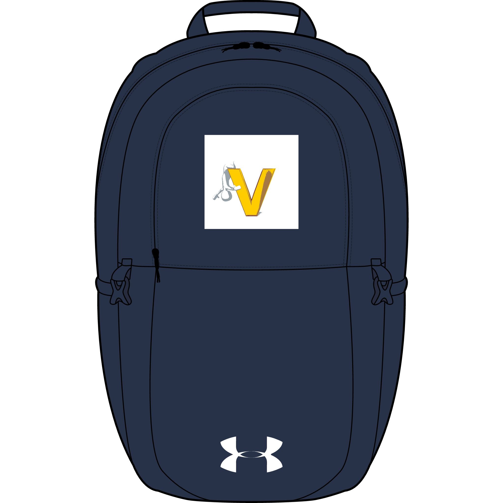 Yellow V Logo Backpack | Embroidered Sport Backpack