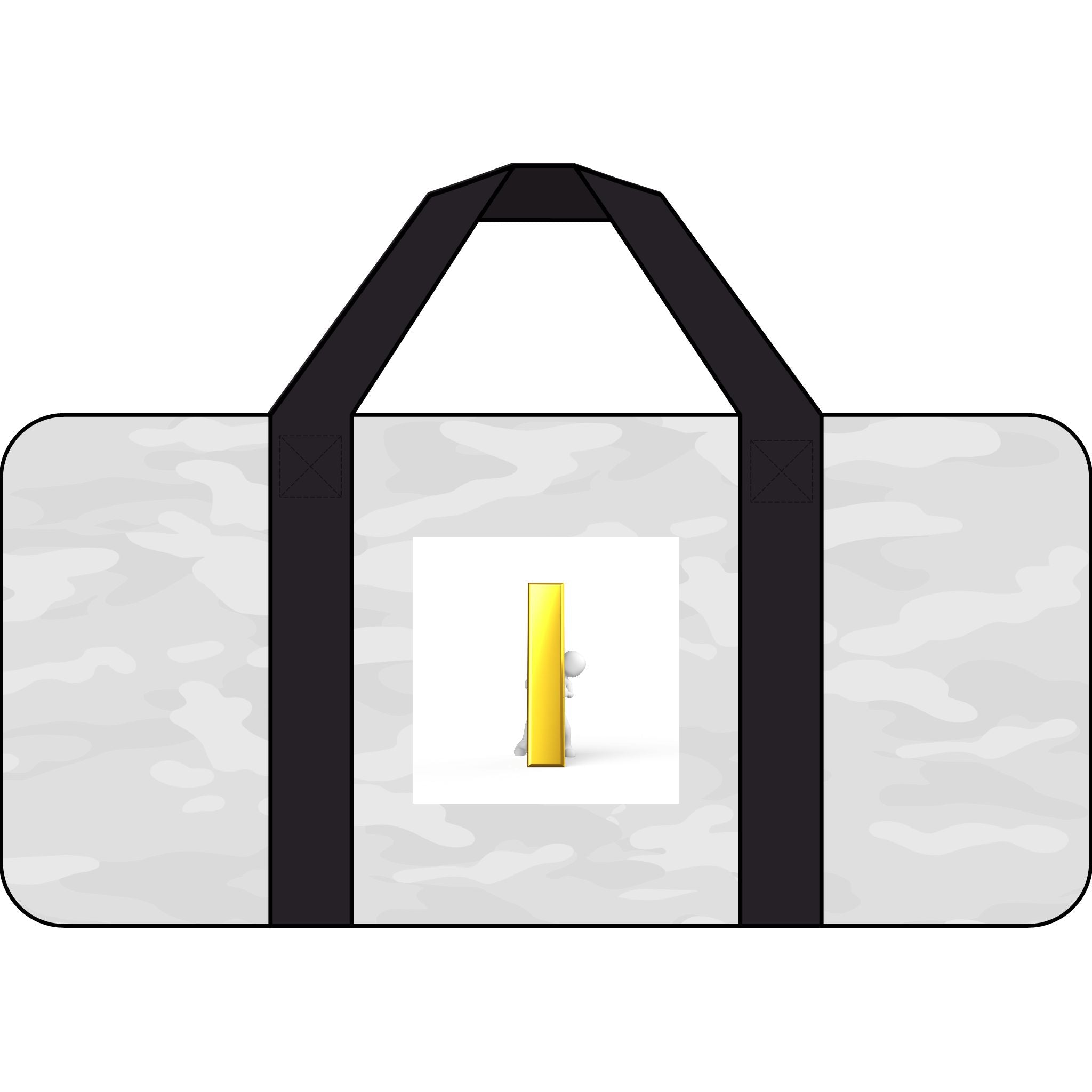 Yellow Letter i Character Duffel Bag | Checkerboard or Camouflage Strap Options