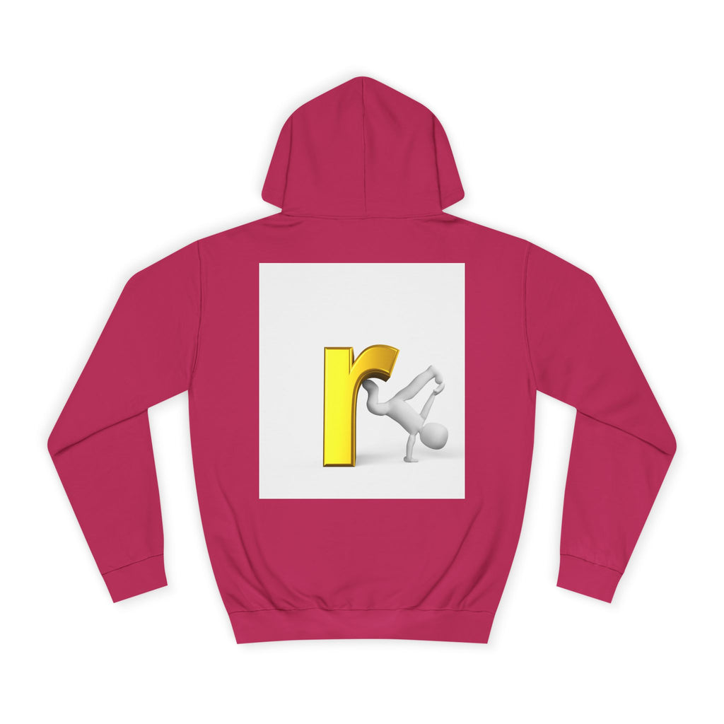 Yellow Letter R Character Hoodie | Playful Typographic Design