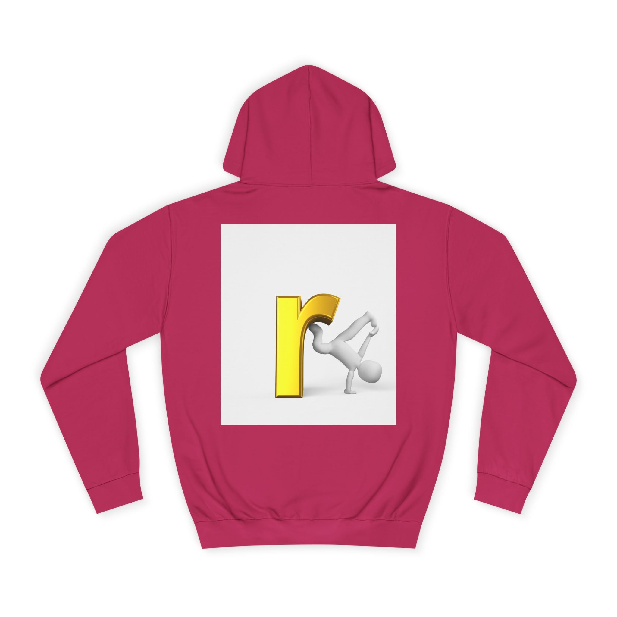 Yellow Letter R Character Hoodie | Playful Typographic Design