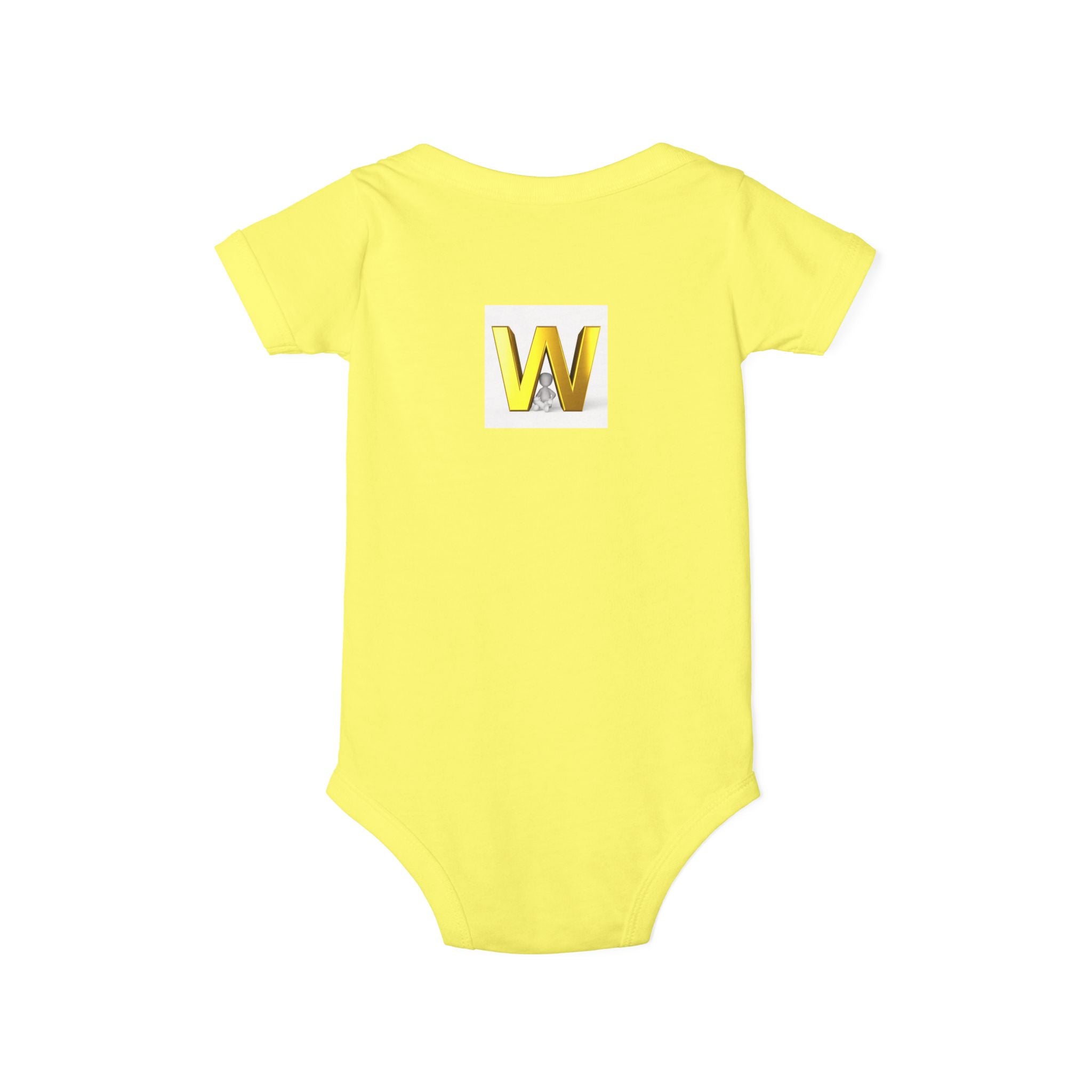 Gold Letter W Monogram Infant One Piece | Baby Bodysuit