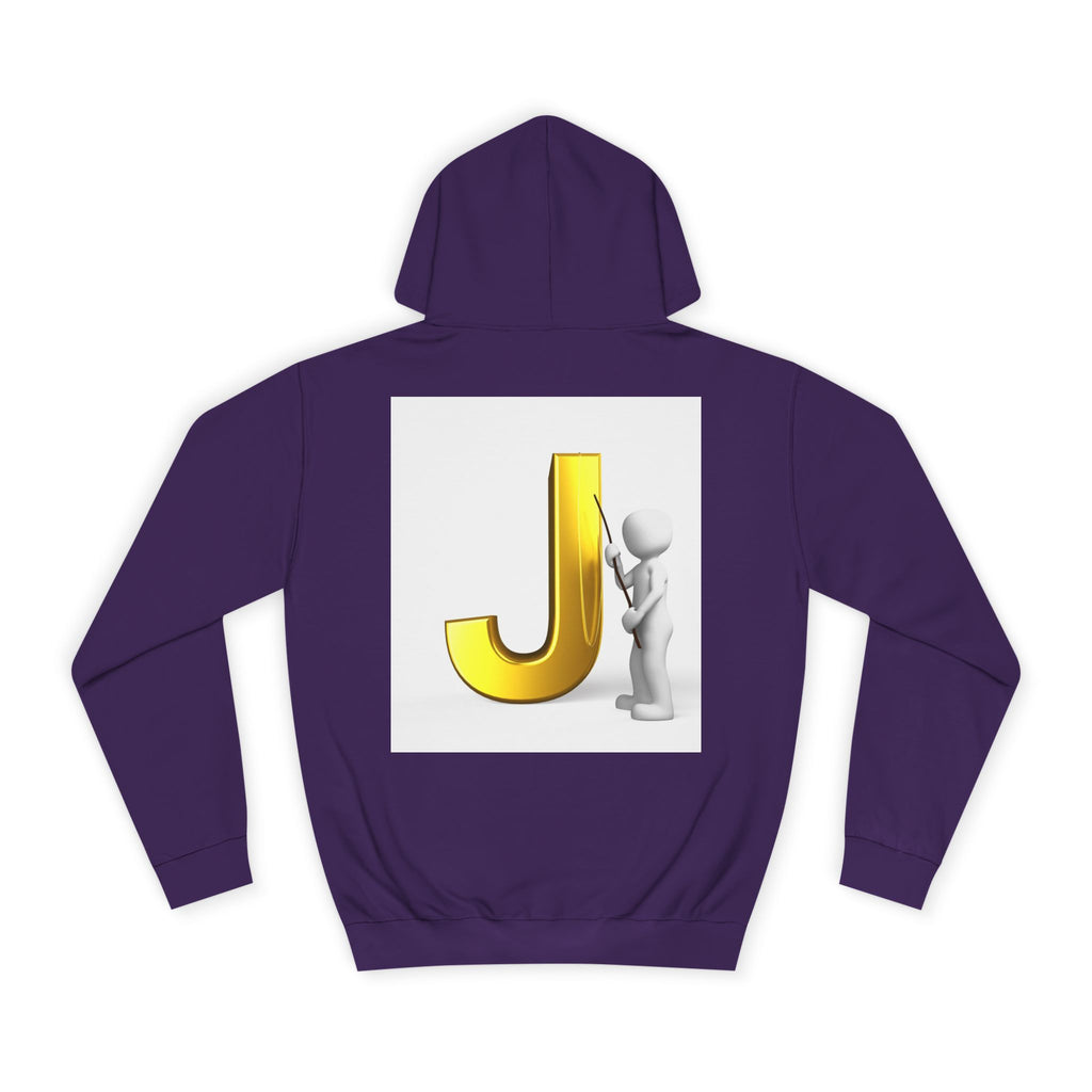 Golden Letter J Initial Hoodie | Monogram J Sweatshirt