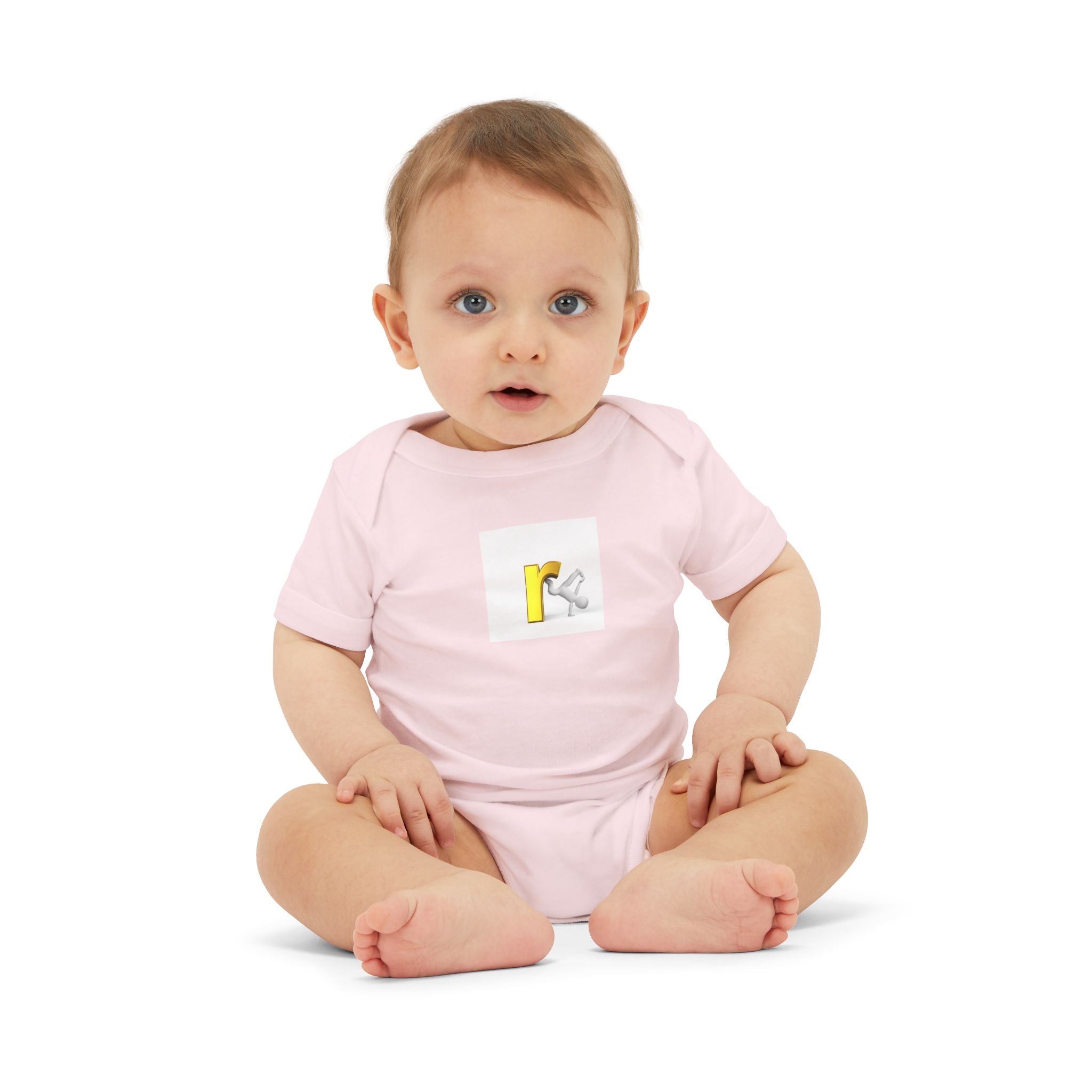 Yellow Letter R Monogram Baby Onesie | Infant Jersey One Piece
