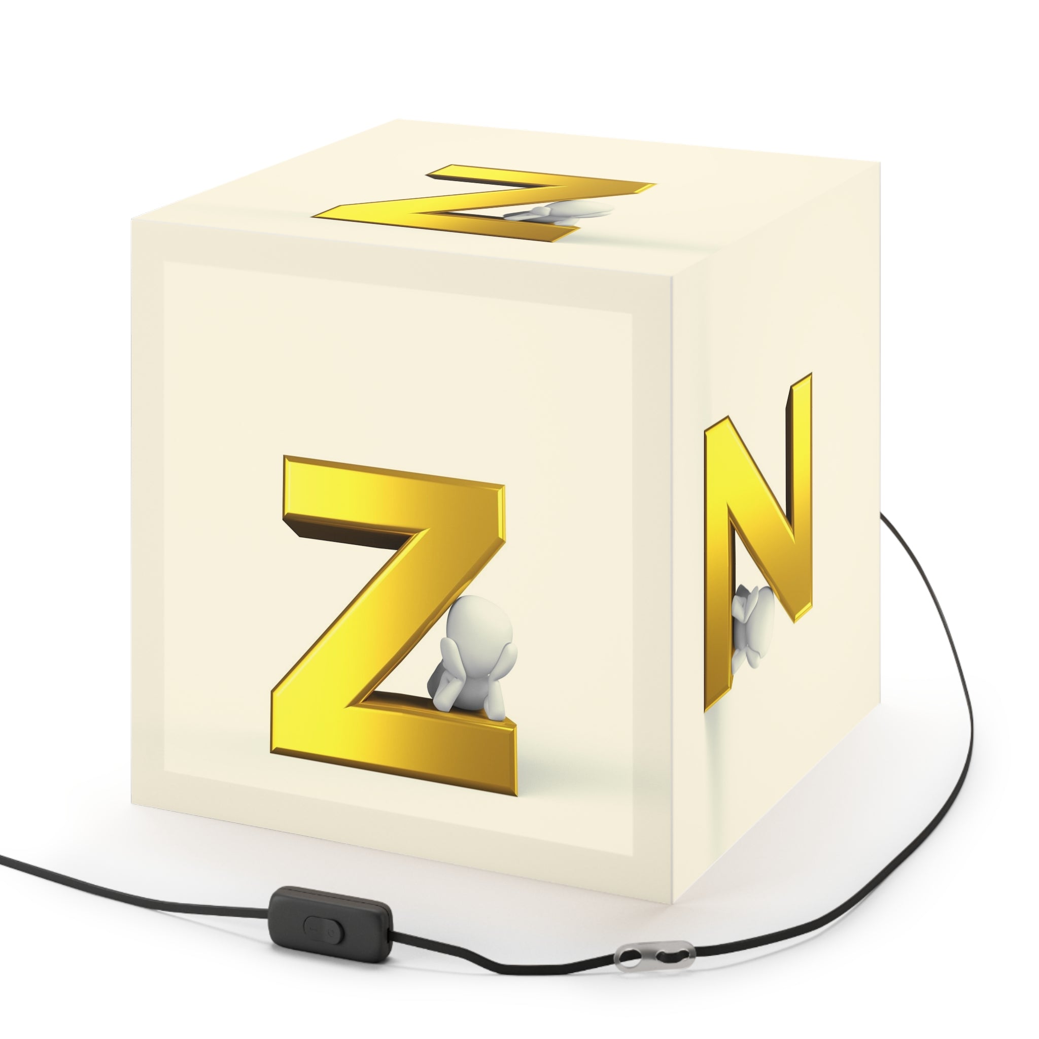Gold Letter Z Cube Lamp | Light Cube Lamp