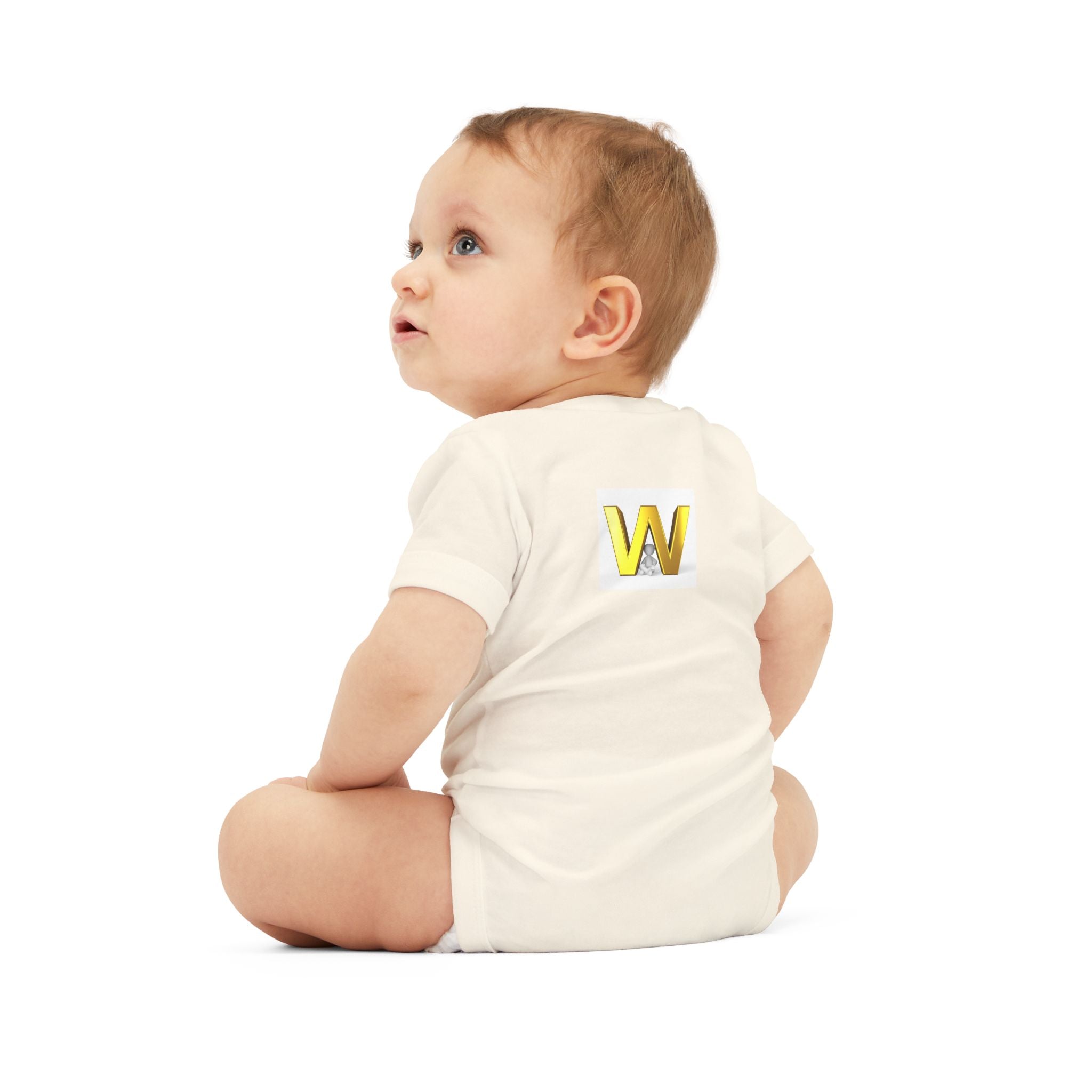 Gold Letter W Monogram Infant One Piece | Baby Bodysuit