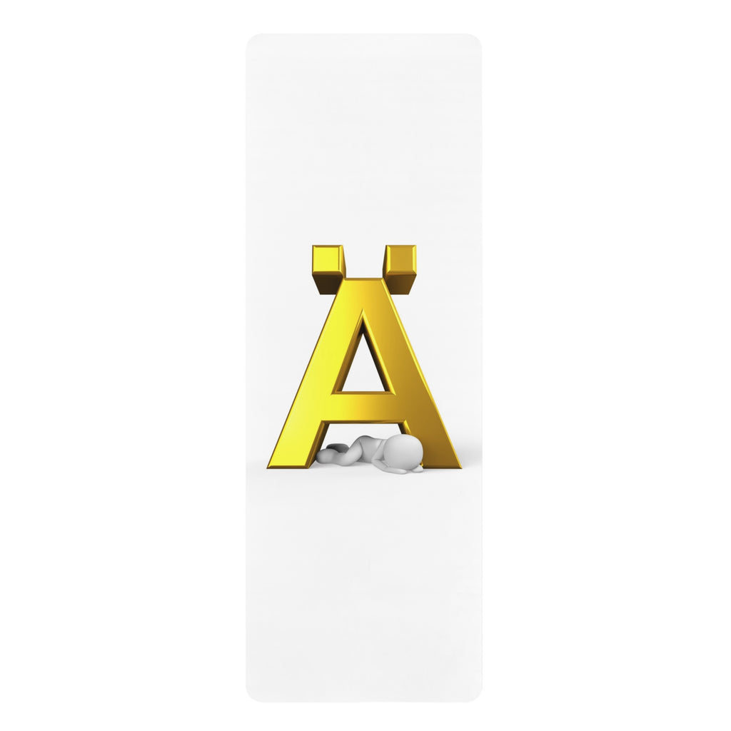 Gold Letter Ä Yoga Mat | Monogram Initial Rubber Yoga Mat