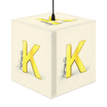 Golden Letter K Light Cube Lamp | Initial Monogram Pendant Light